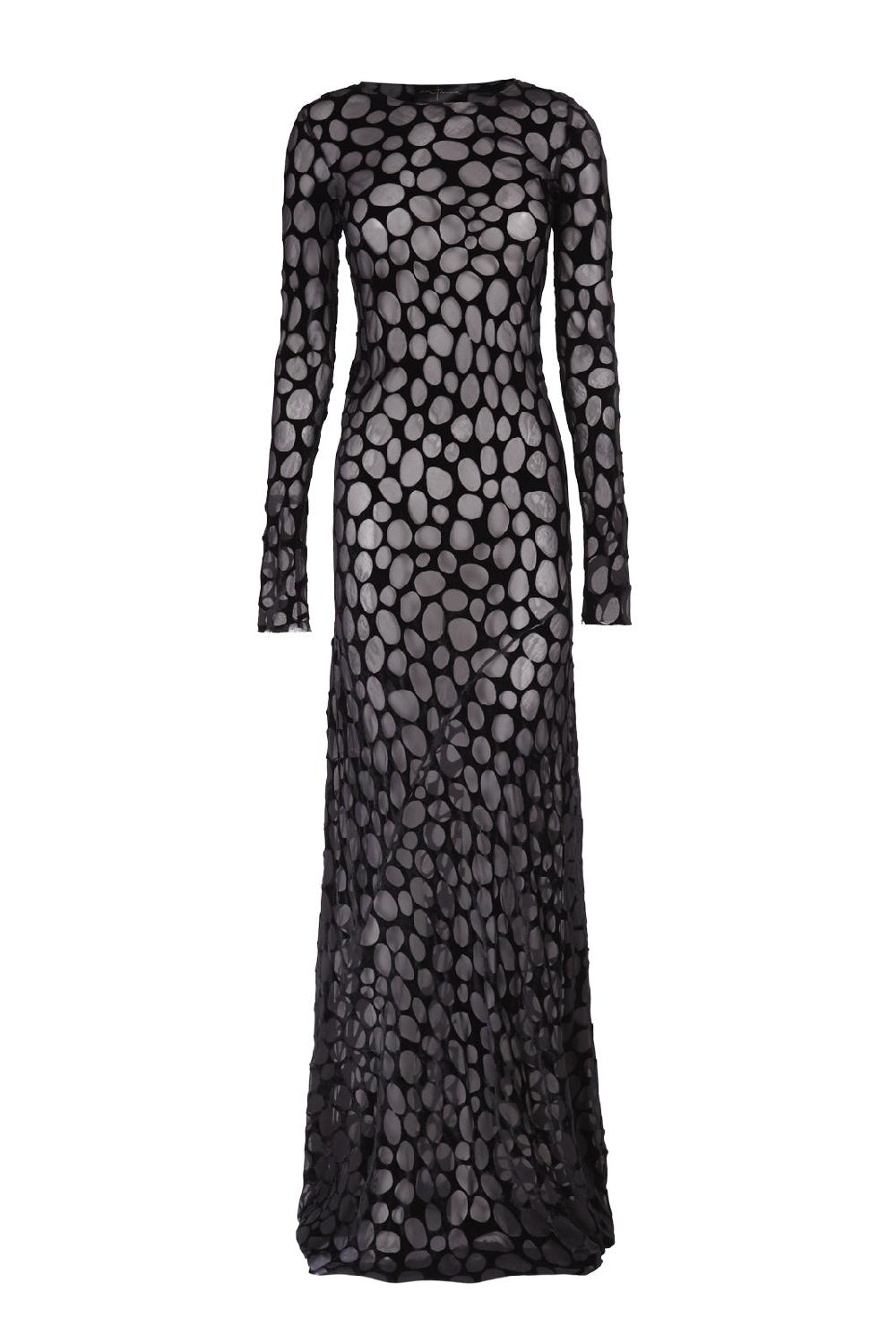 Cortana Pebbles vestido largo en terciopelo devore