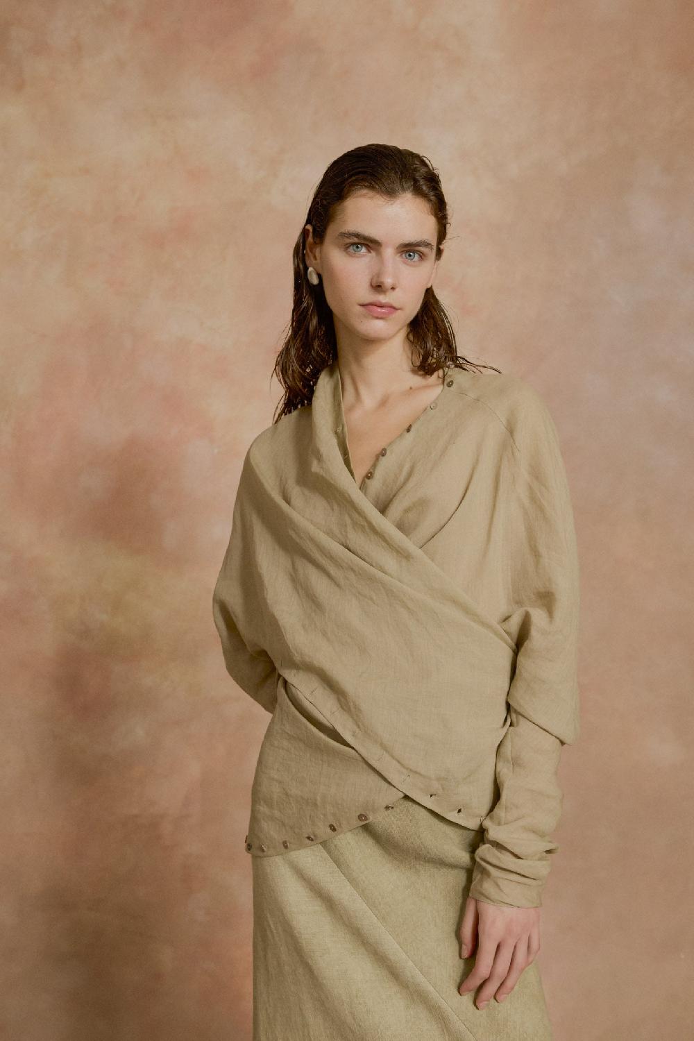 Cortana Piano Blusa Transformable Verde Salvia