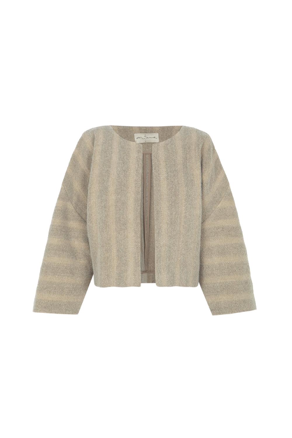 Cortana Postal Chaqueta En Lana Virgen A Rayas