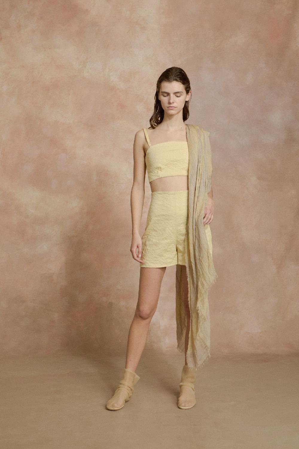 Cortana Postal Foulard A Rayas Amarillo Claro