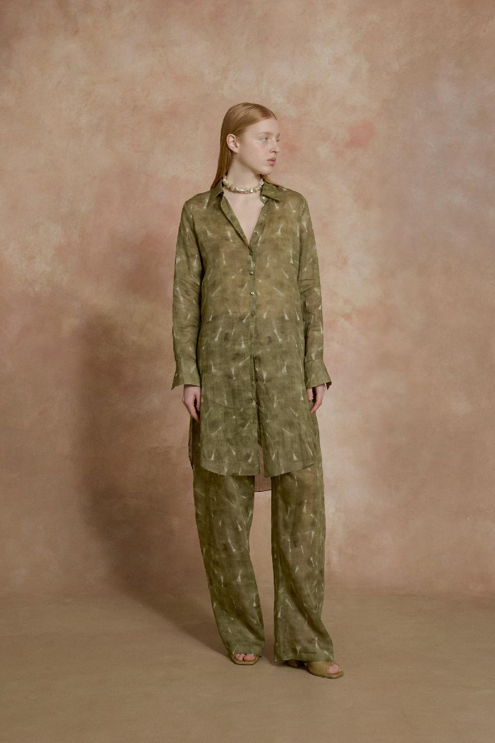 Cortana Rami Camisa Larga De Ramio Pua Print