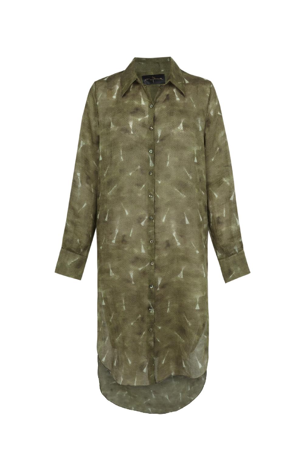 Cortana Rami camisa larga de ramio pua print