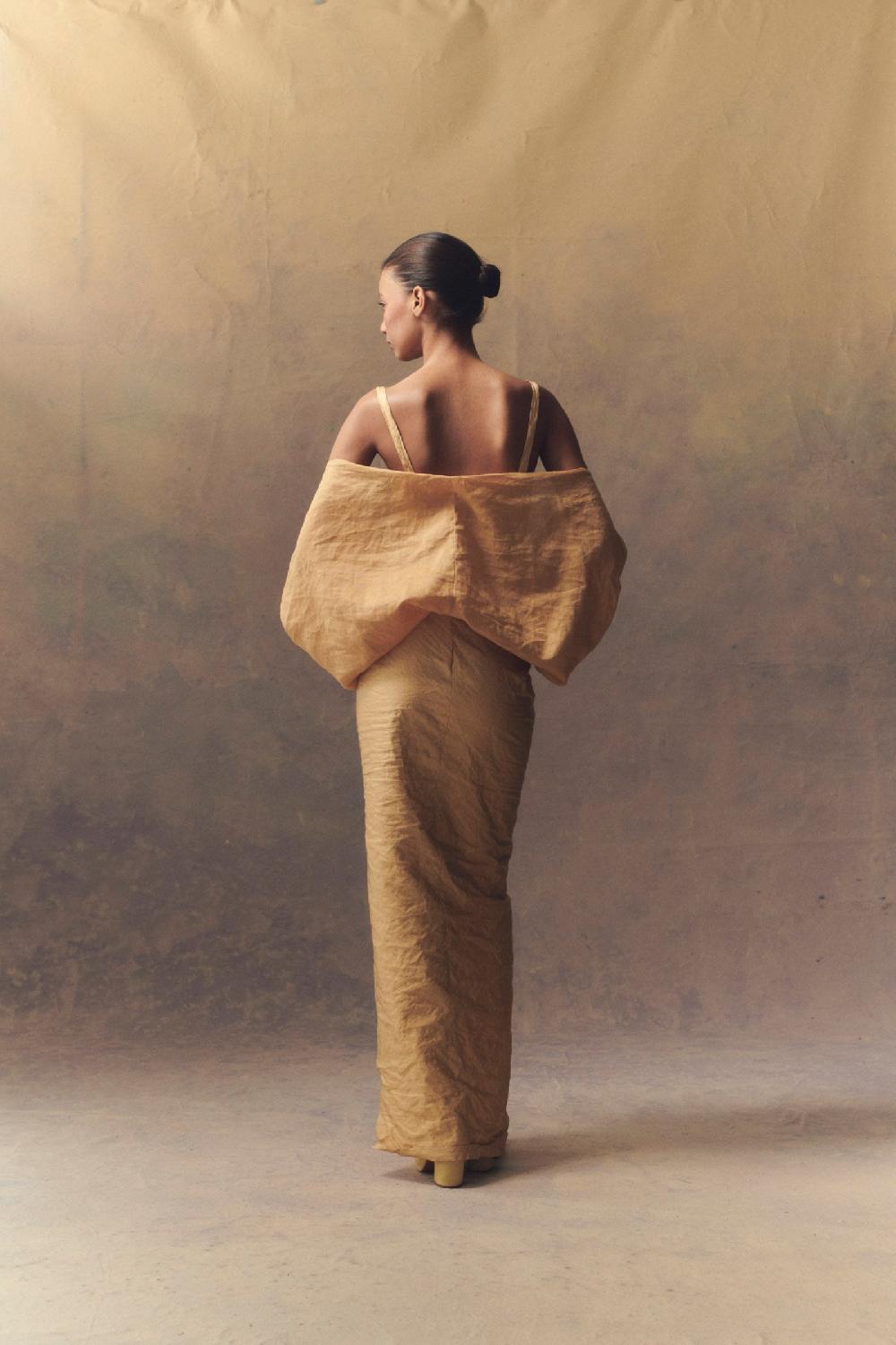 Cortana Rami Chaqueta Corta En Ramio Melocotón