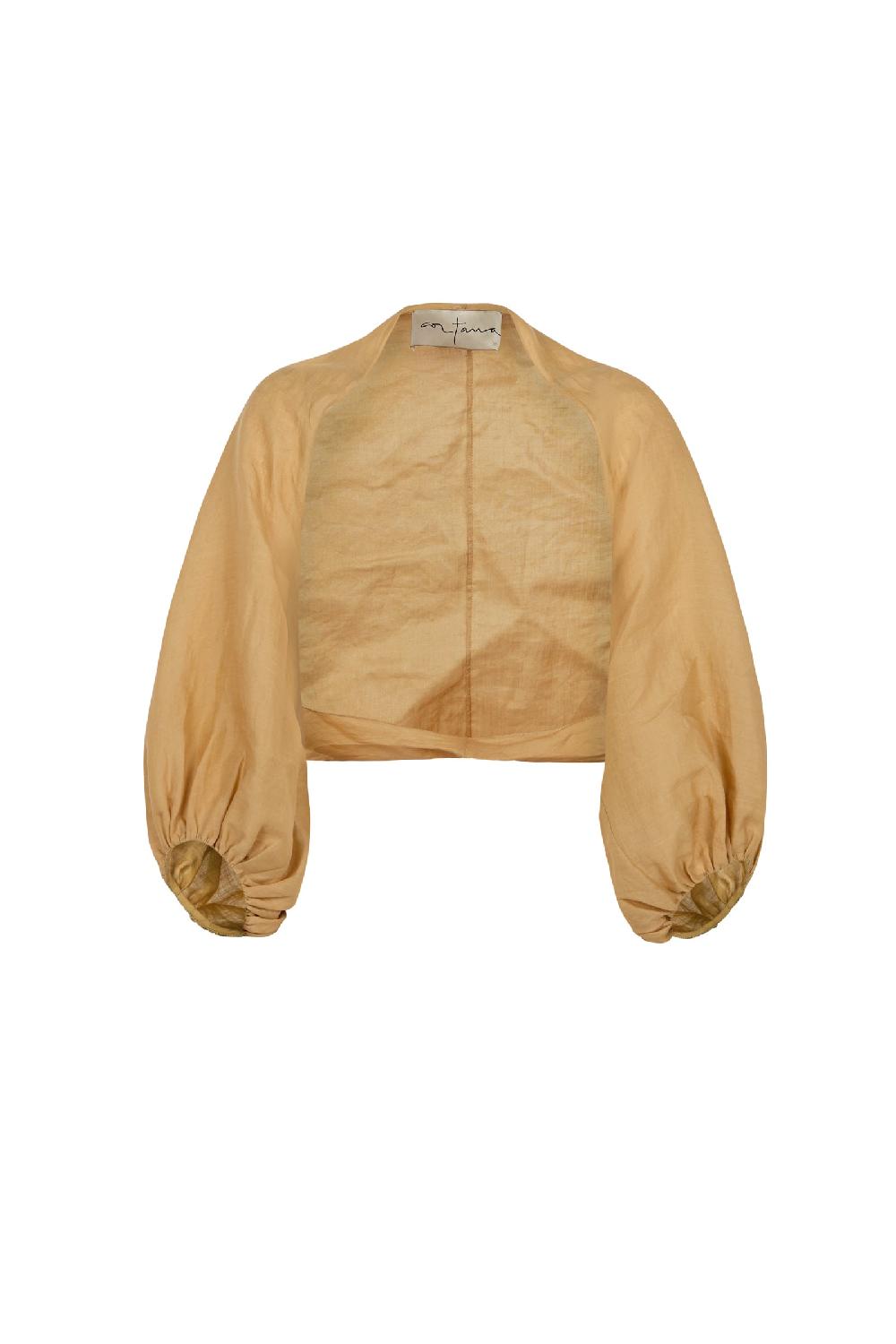 Cortana Rami Chaqueta Corta En Ramio Melocotón