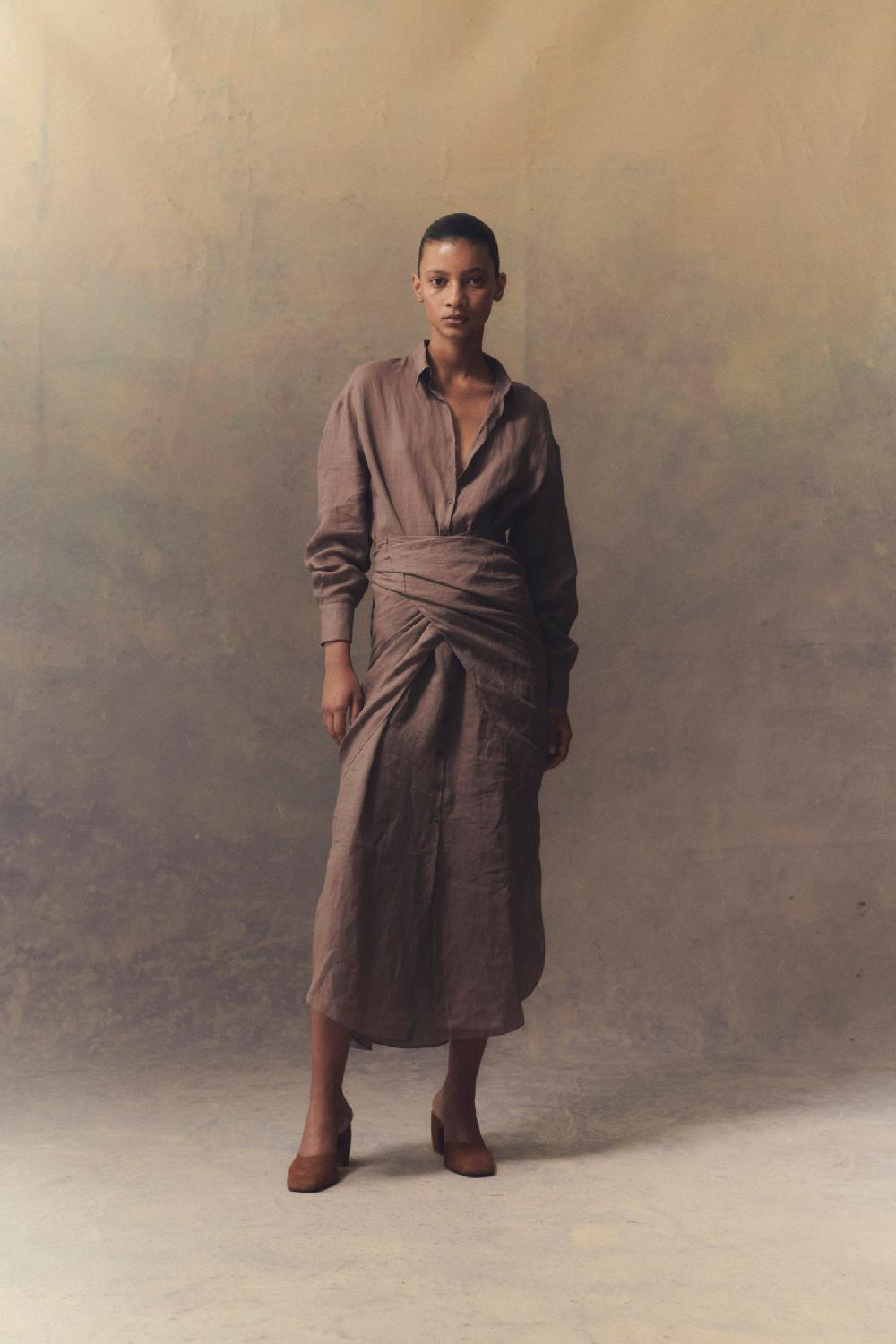 Cortana Rami Vestido Midi En Ramio Lavanda