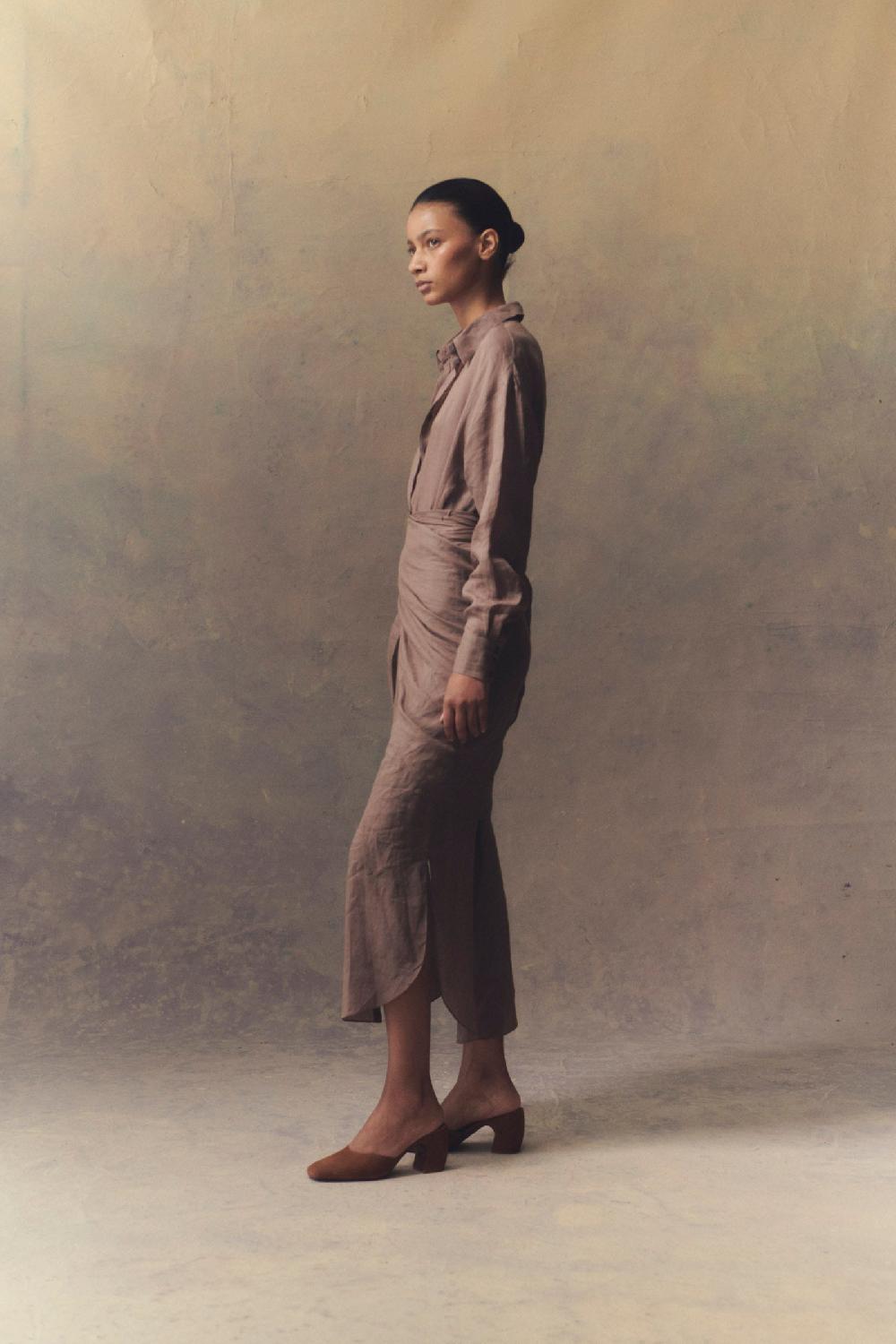 Cortana Rami Vestido Midi En Ramio Lavanda