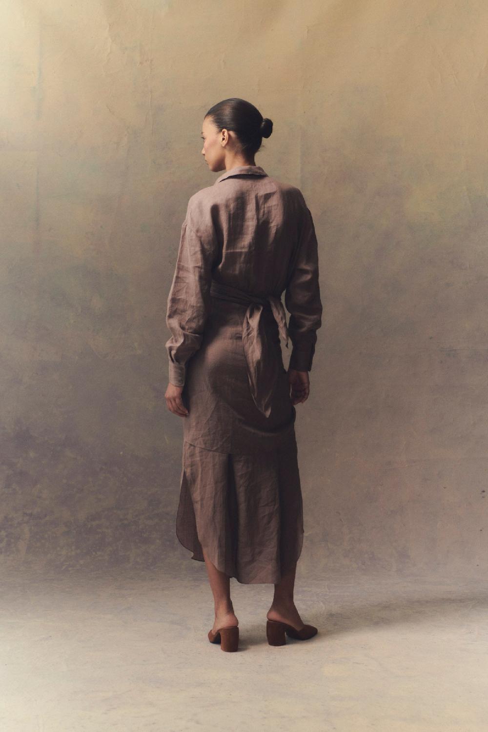 Cortana Rami Vestido Midi En Ramio Lavanda