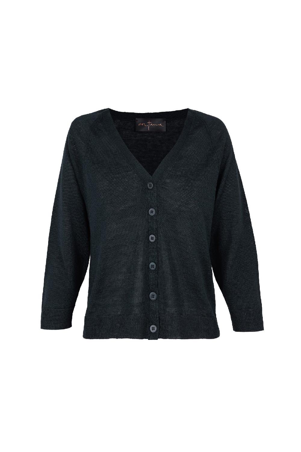 Cortana Rinen cardigan en lino marino