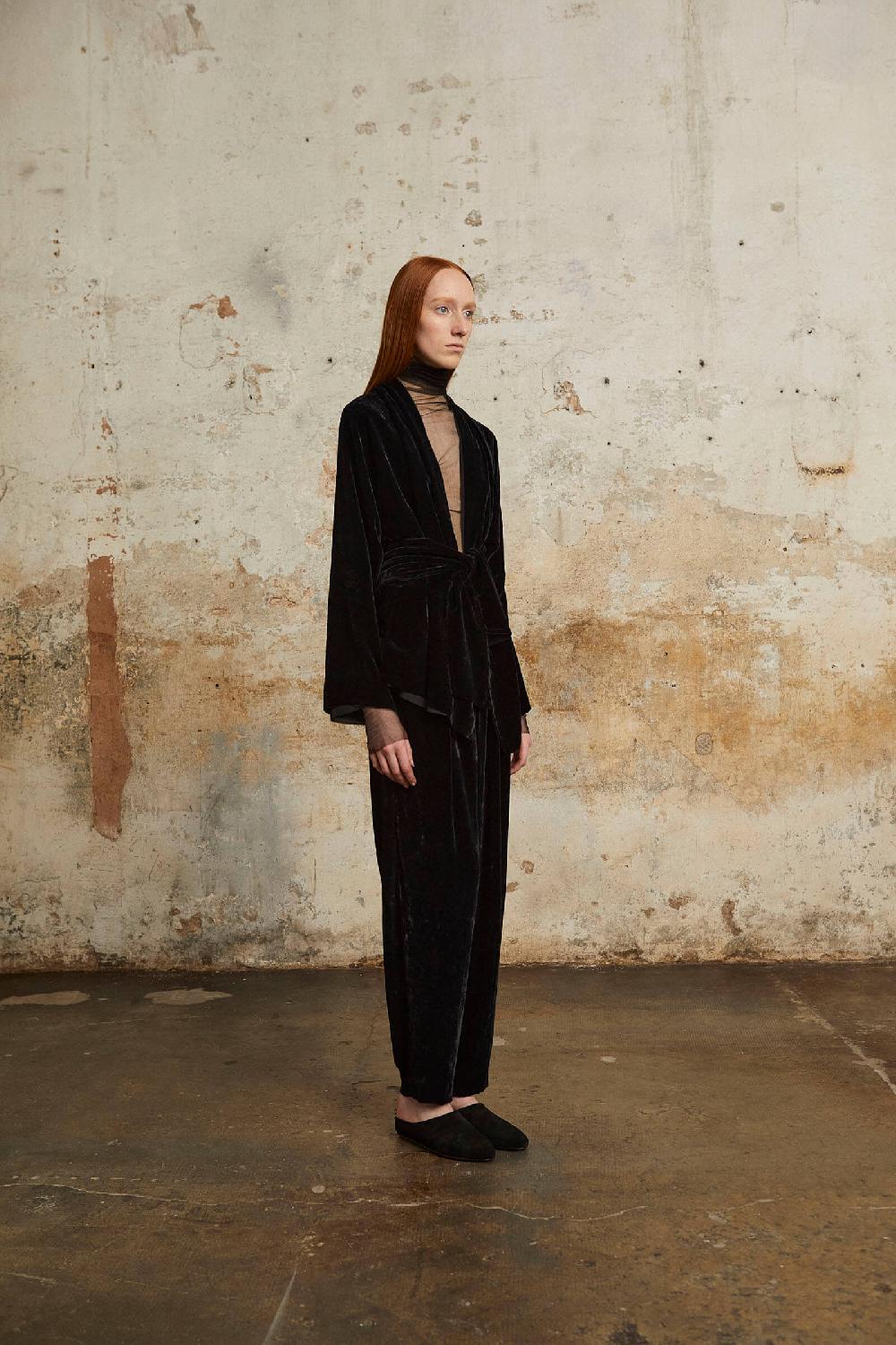 Cortana Roisin Pantalon En Terciopelo Negro