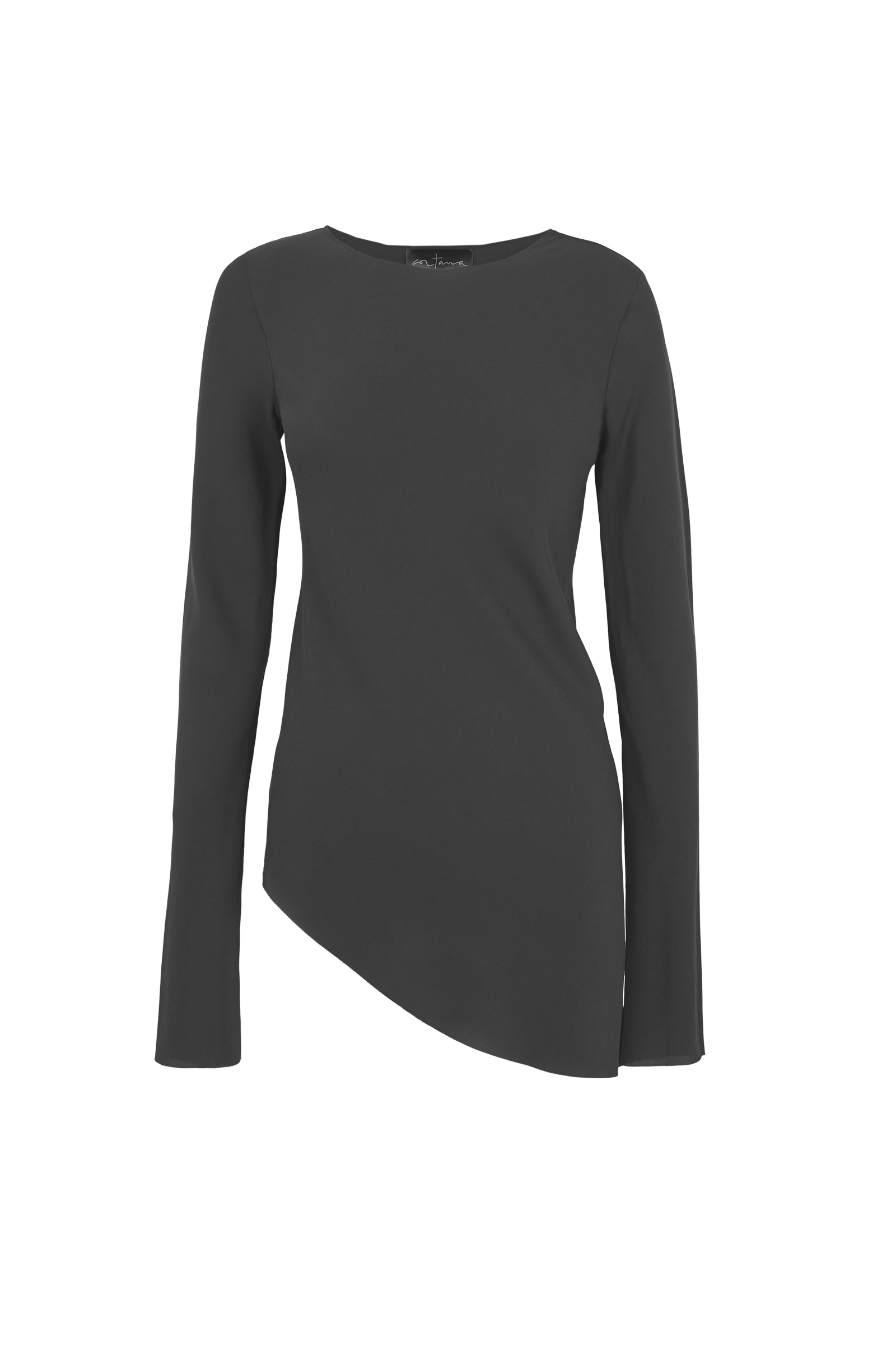 Cortana Sabrina top en seda stretch grafito