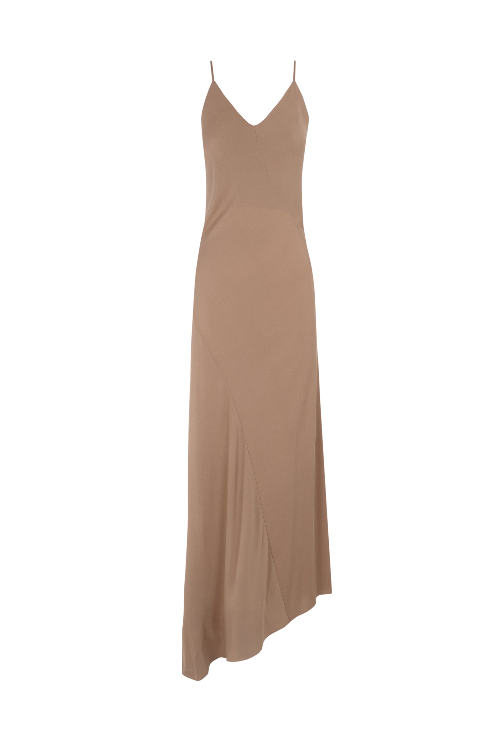 Cortana Sabrina vestido en seda stretch cocoa