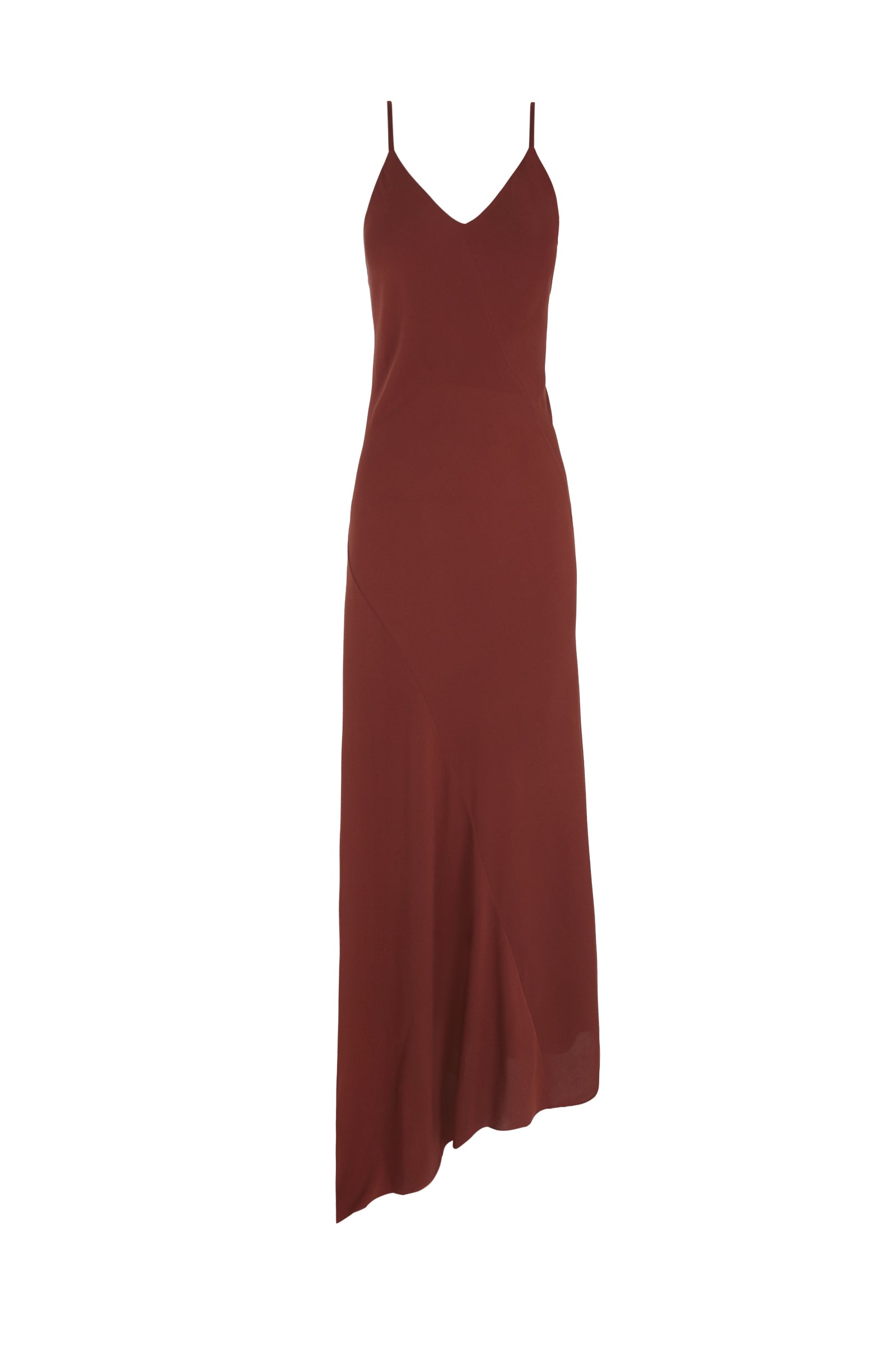 Cortana Sabrina vestido en seda stretch garnet