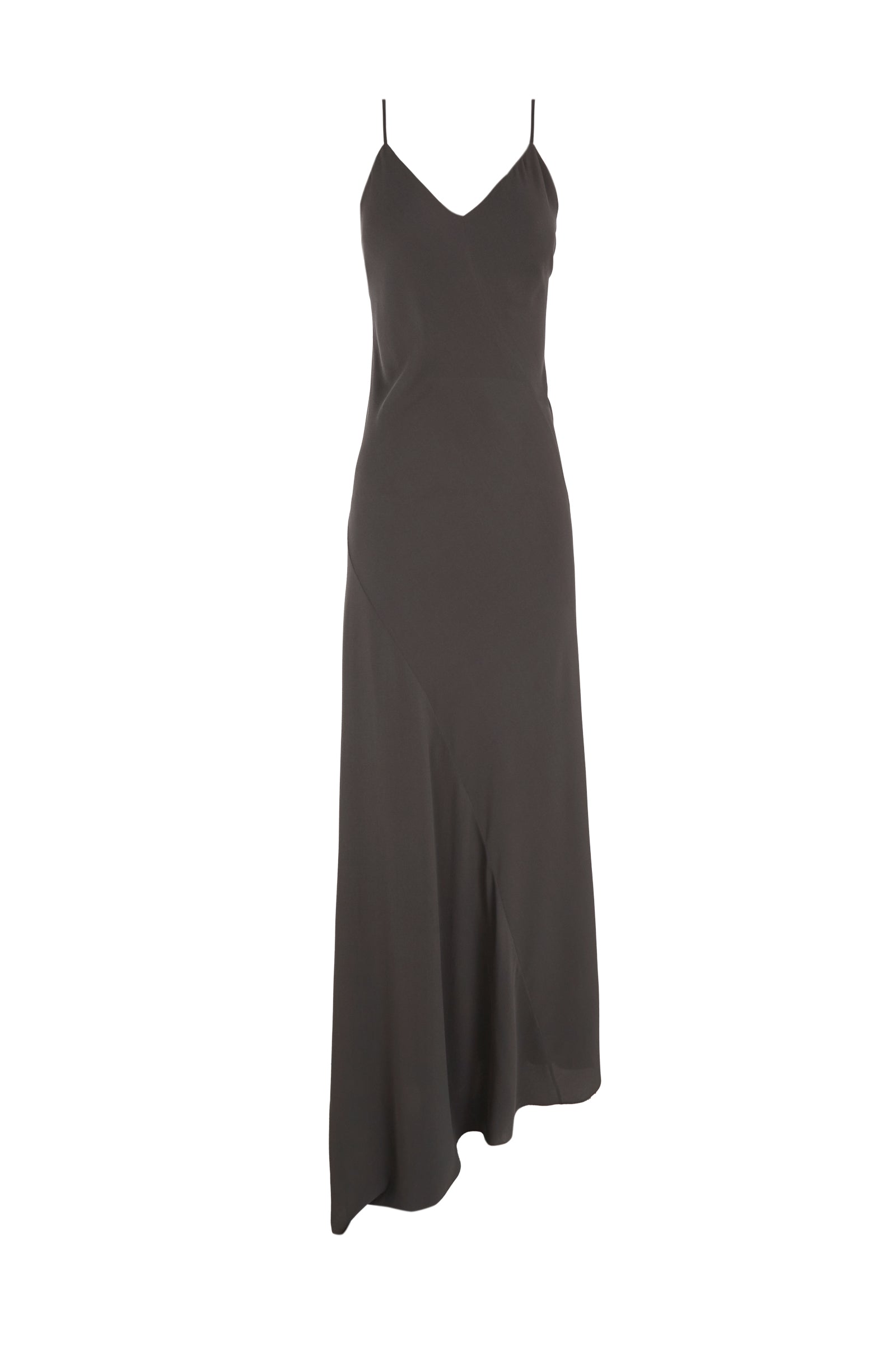 Cortana Sabrina vestido en seda stretch grafito