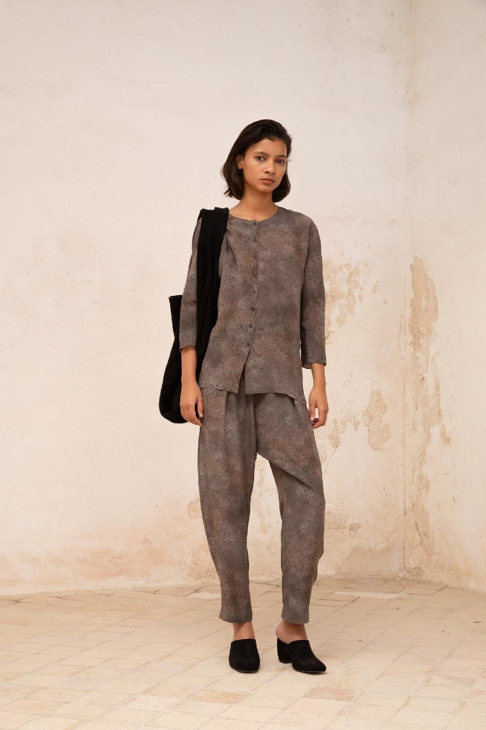 Cortana Selenita Camisa En Seda Dejavu Print