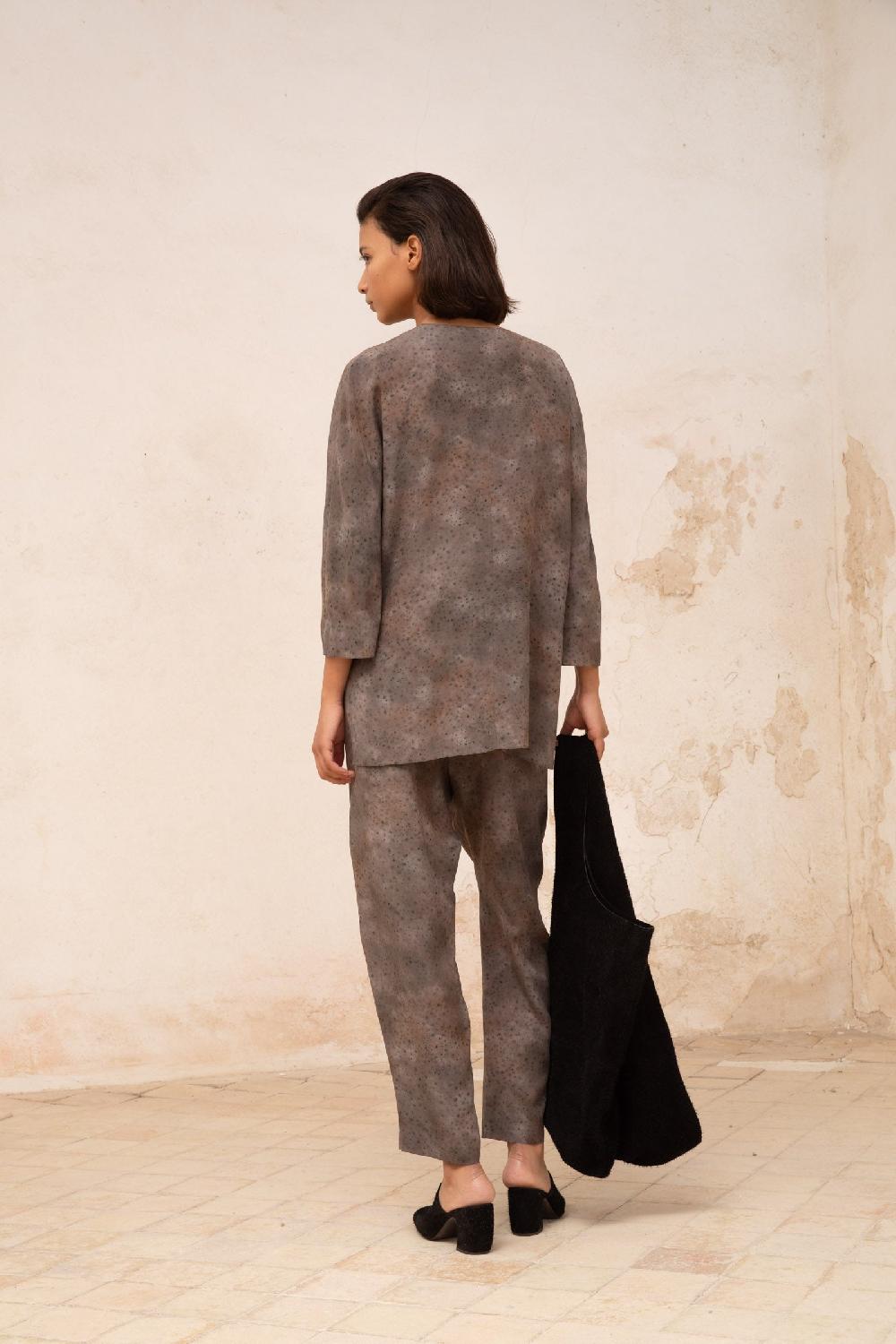 Cortana Selenita Pantalon En Seda Dejavu Print