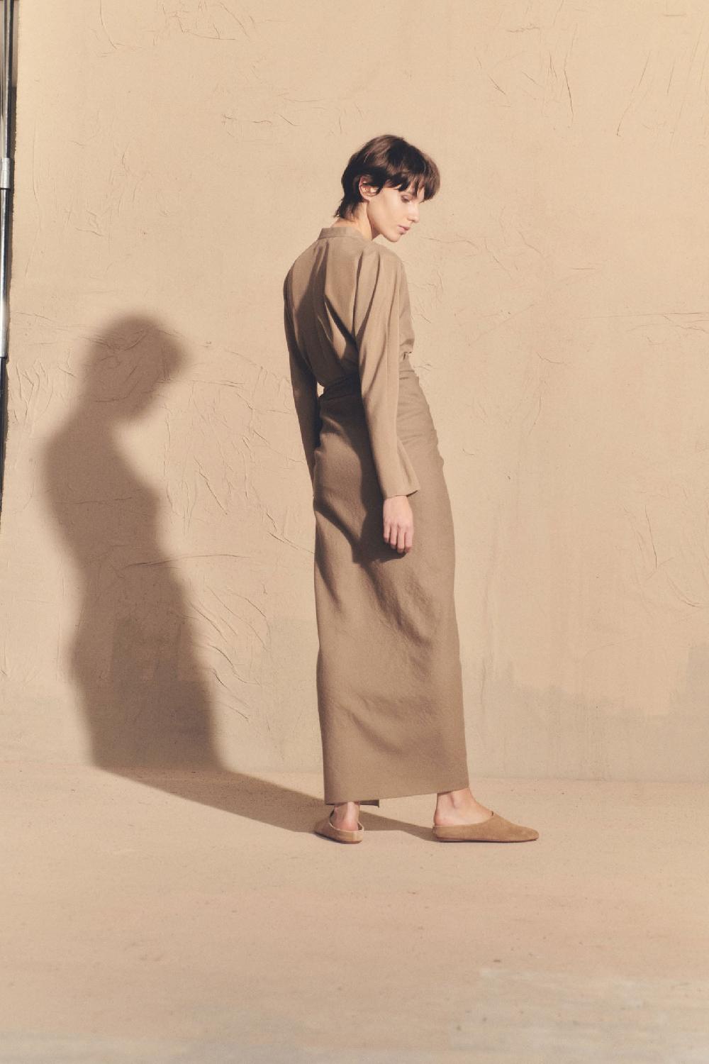 Cortana Selma Falda En Lana Virgen Visón