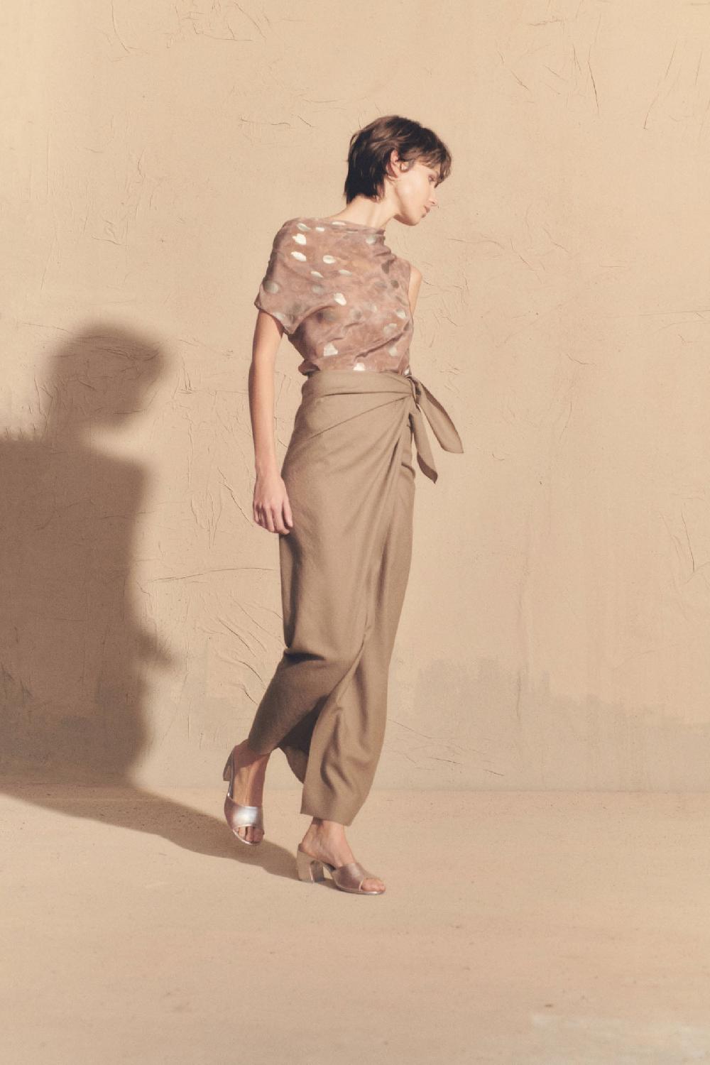 Cortana Selma Falda En Lana Virgen Visón