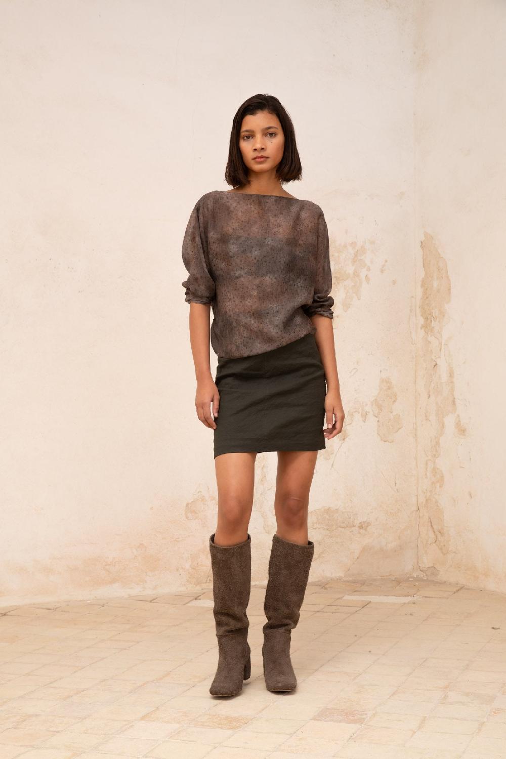 Cortana Sera Blusa En Seda Dejavu Print