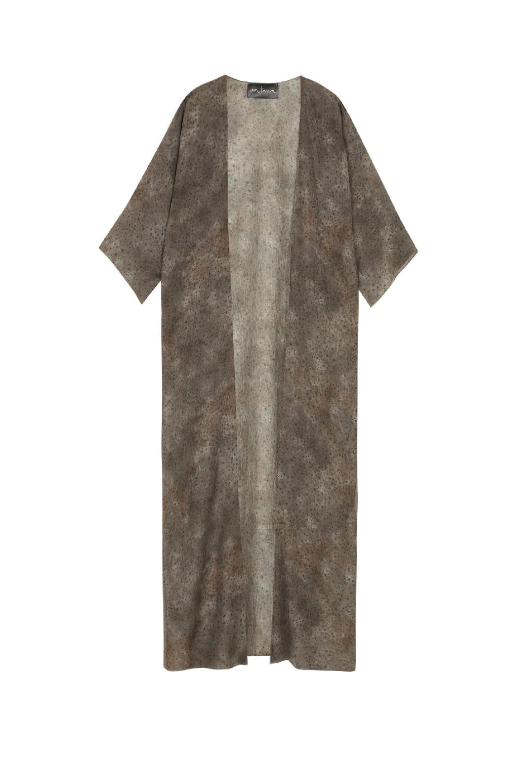 Cortana Sera chaqueta larga en seda dejavu print