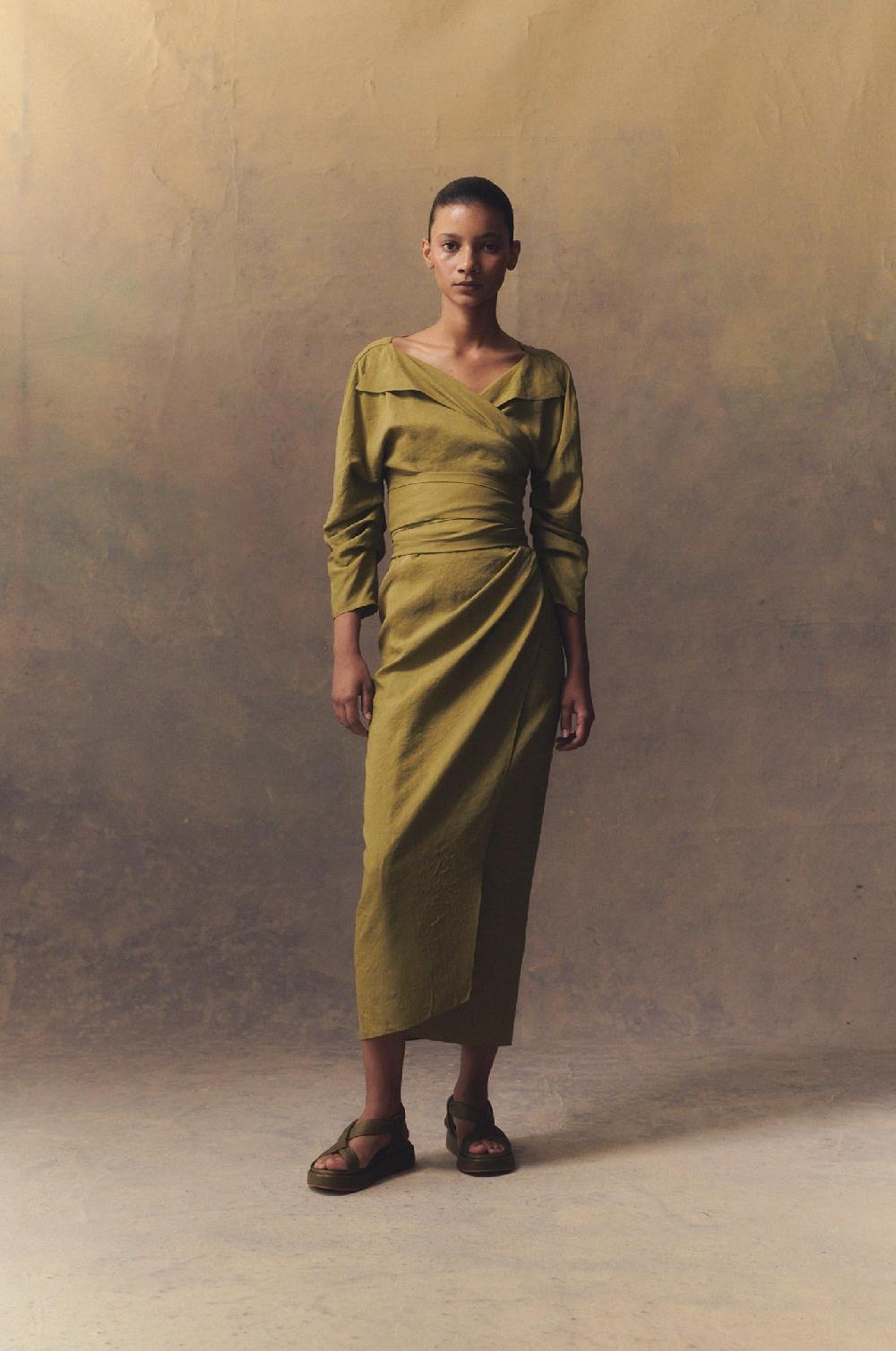 Cortana She Vestido Wrap Pistacho