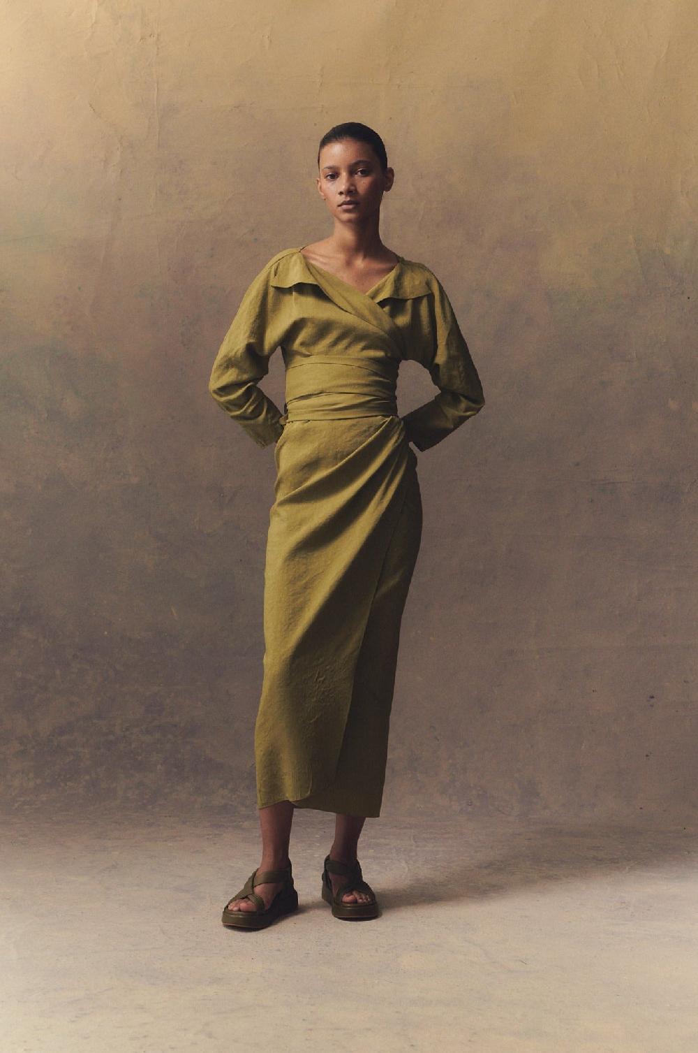 Cortana She Vestido Wrap Pistacho