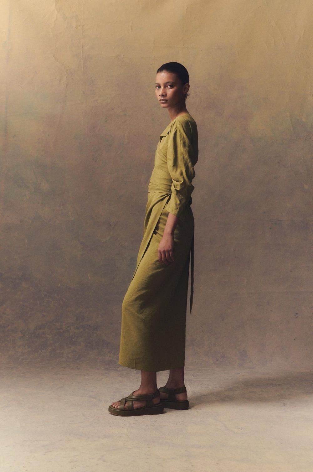 Cortana She Vestido Wrap Pistacho