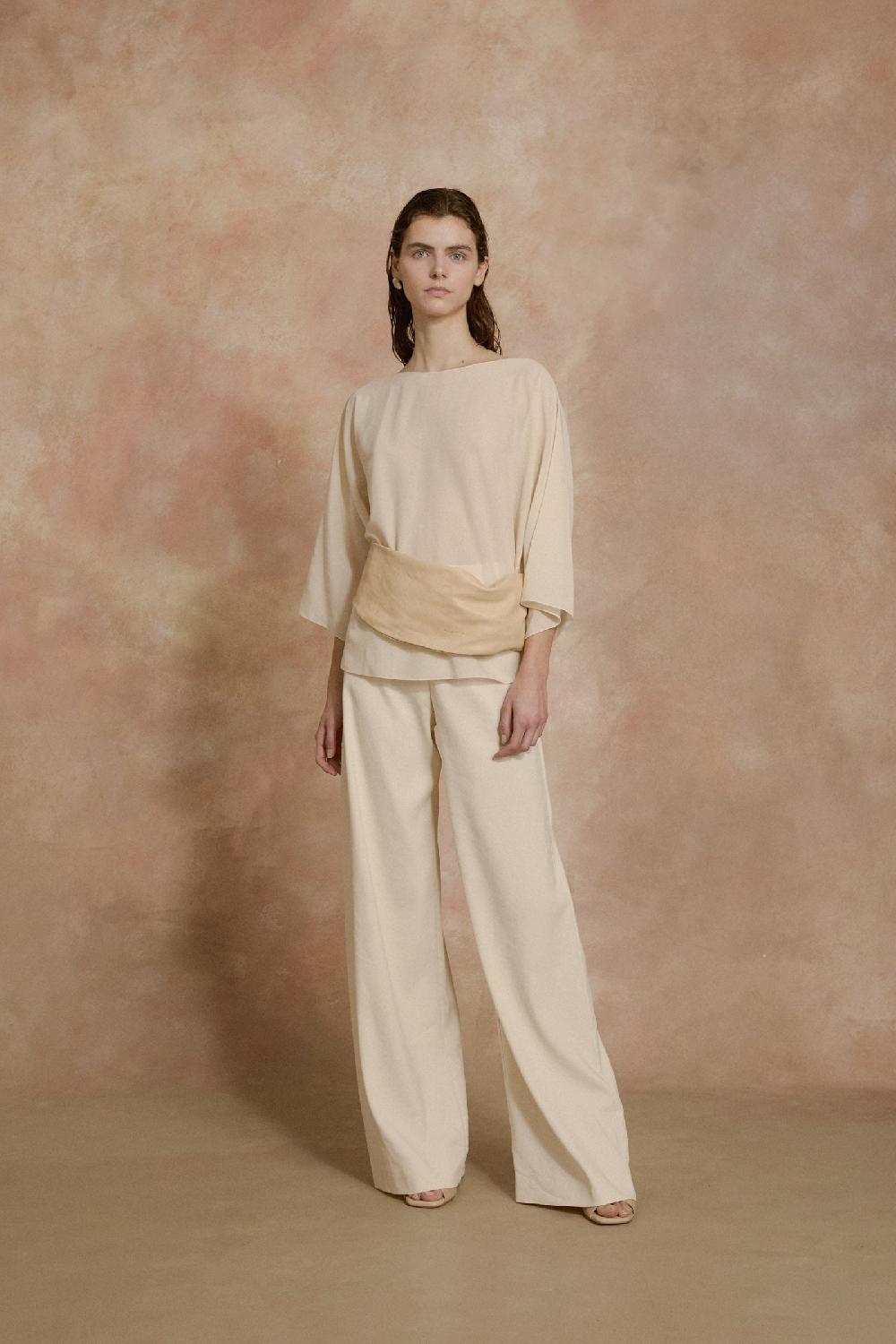 Cortana Sol Camiseta De Voile De Algodon Marfil