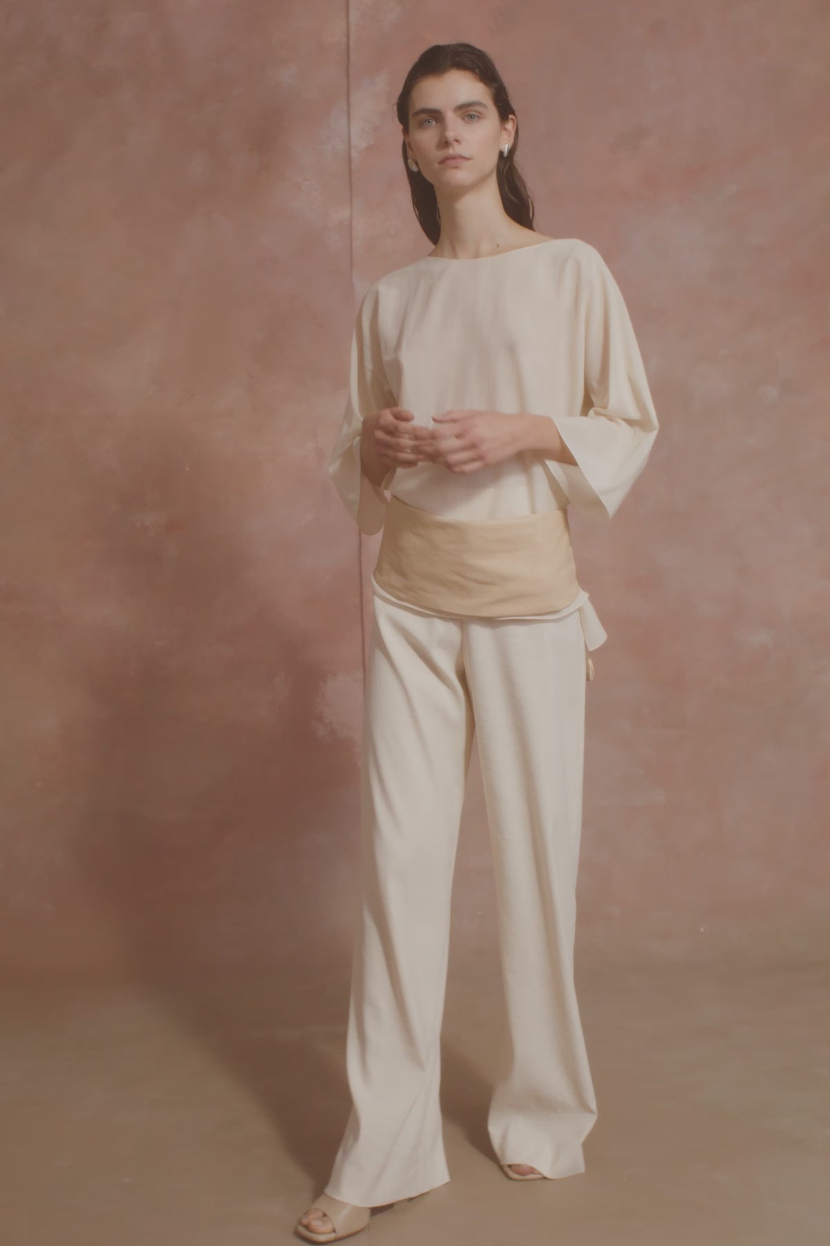 Cortana Sol Camiseta De Voile De Algodon Marfil