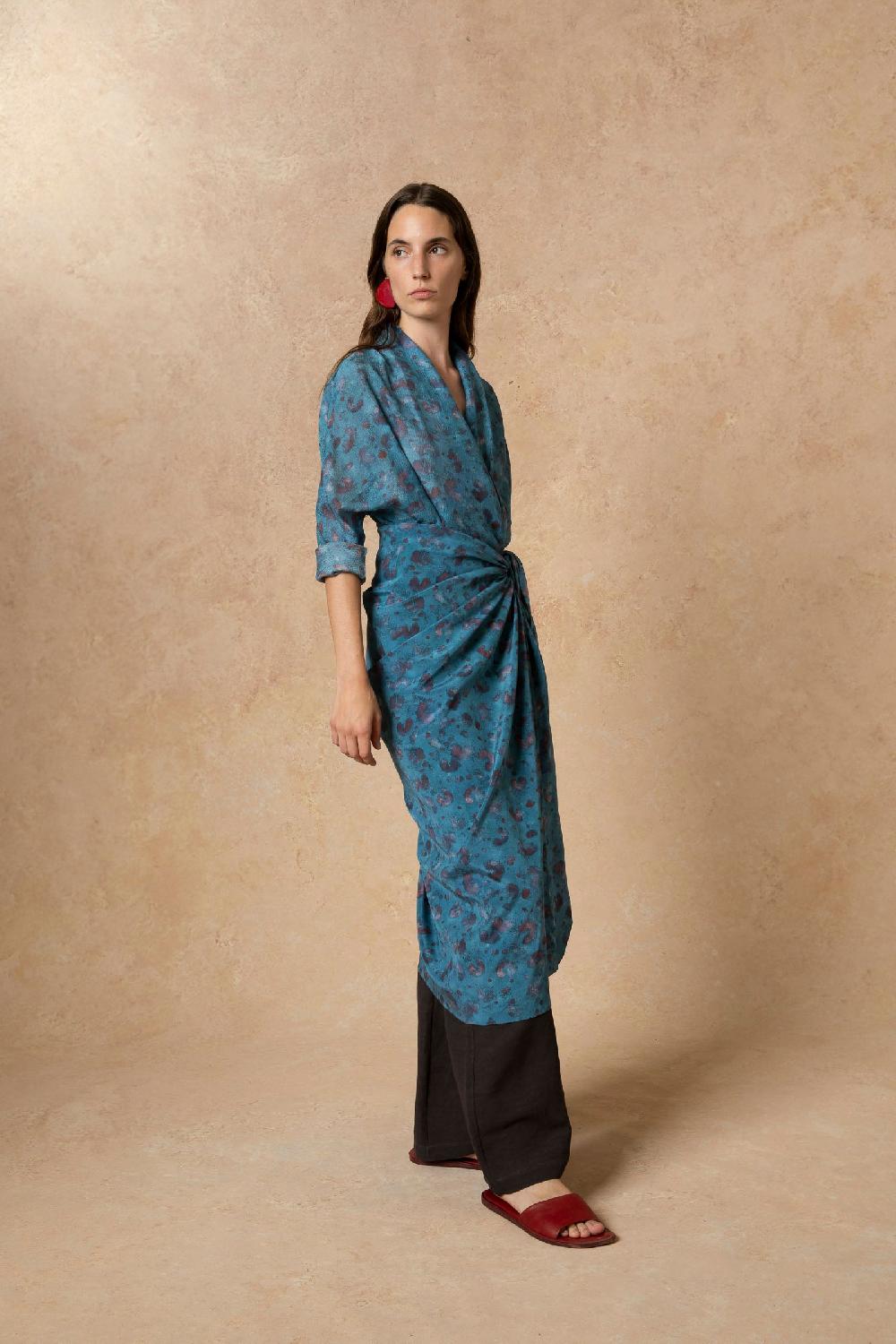 Cortana Sophia Blusa En Seda Isla Print