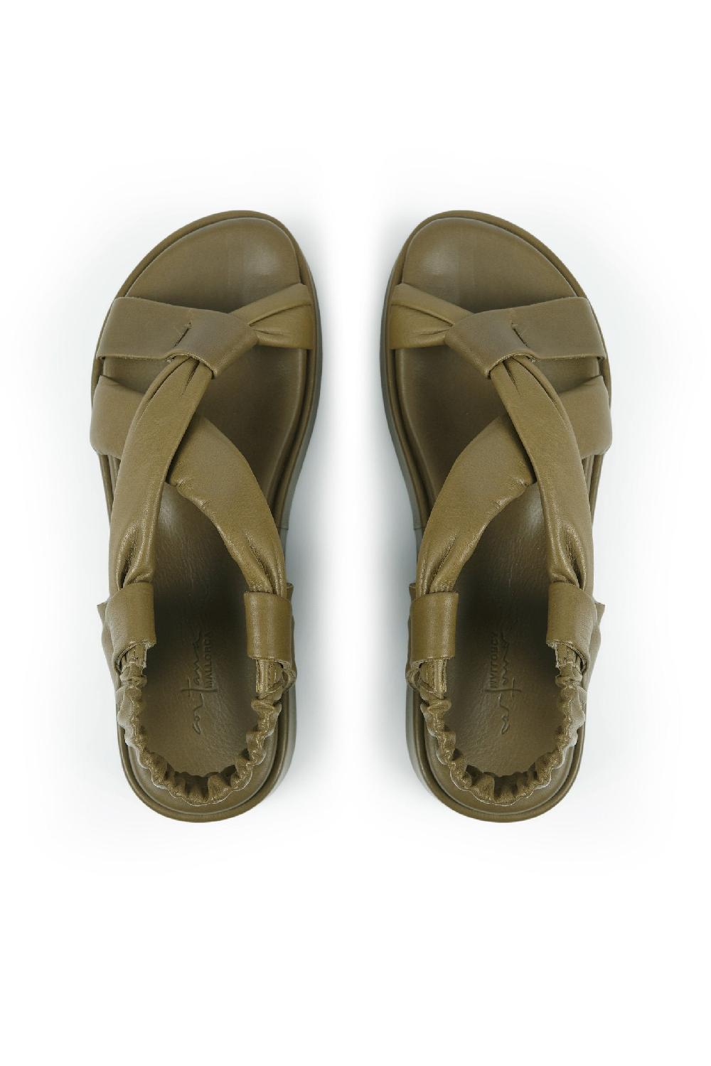 Cortana Suro Sandalia En Cuero Pistacho