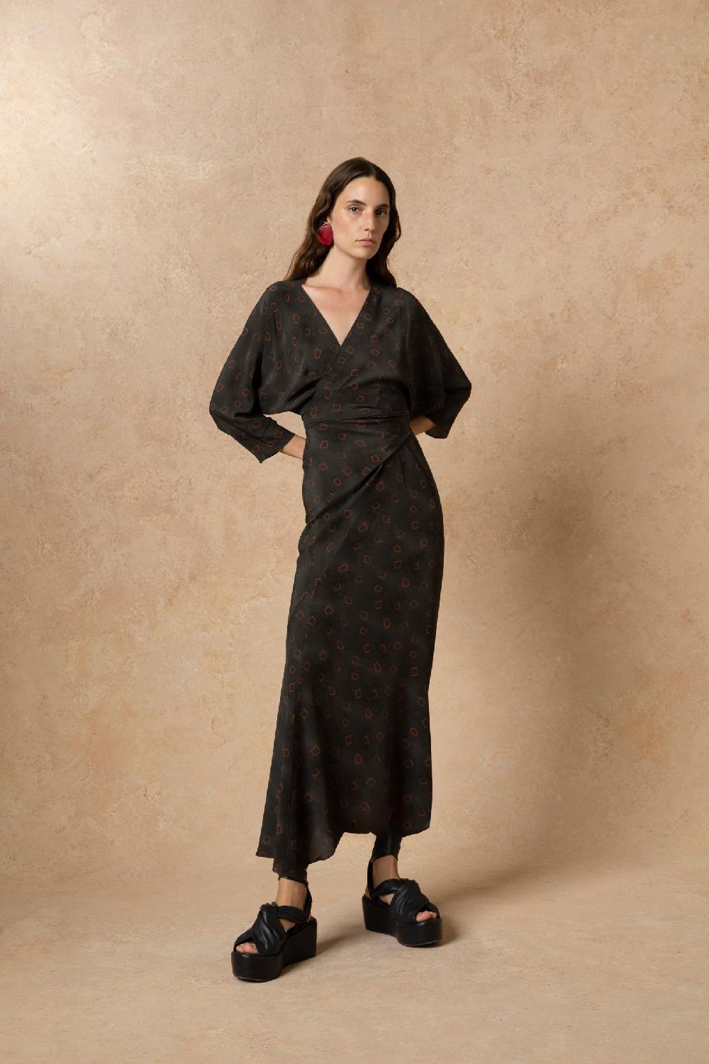 Cortana Tarantella Vestido En Seda Daria Print