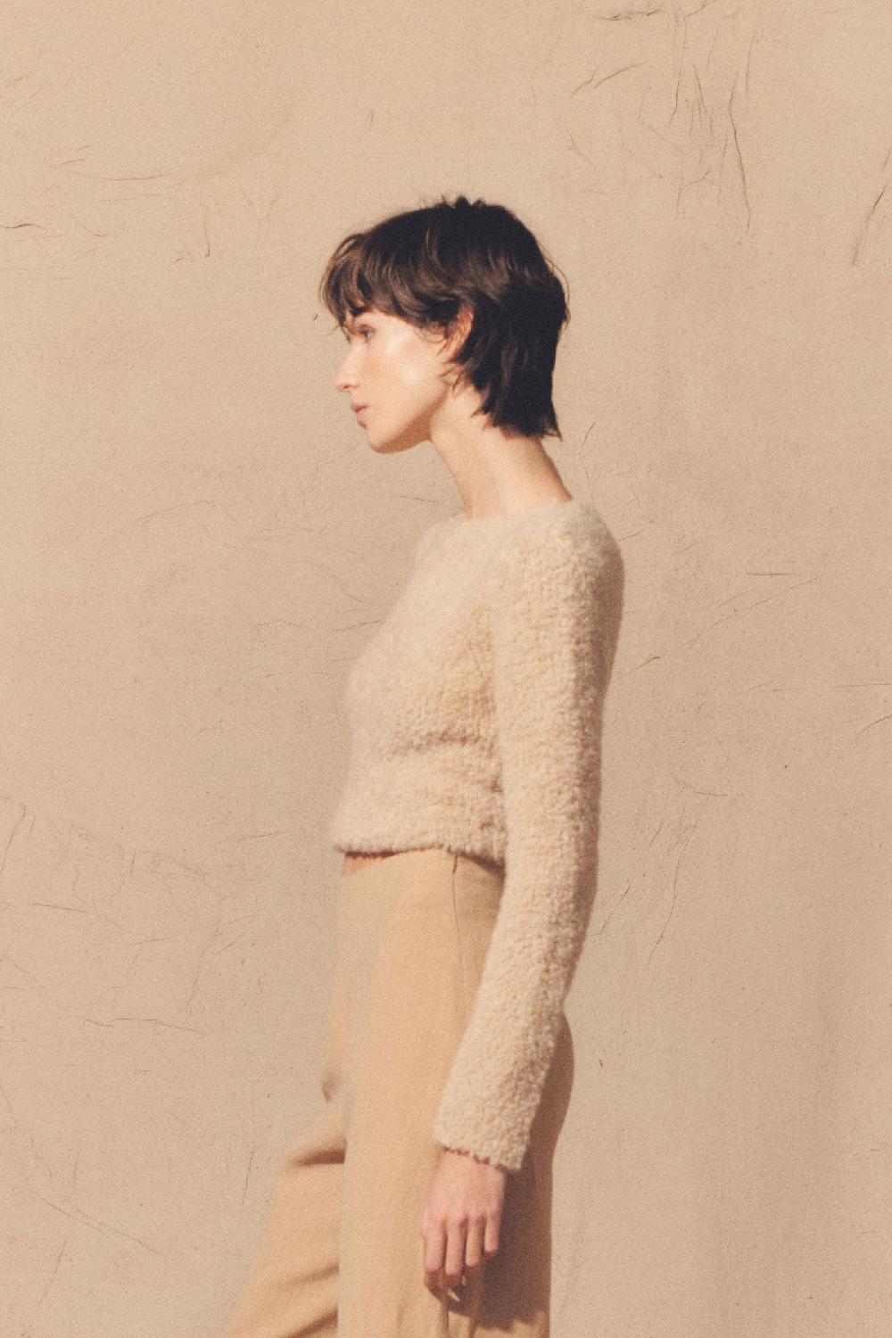 Cortana Tender Jersey En Baby Camel Y Seda Beige