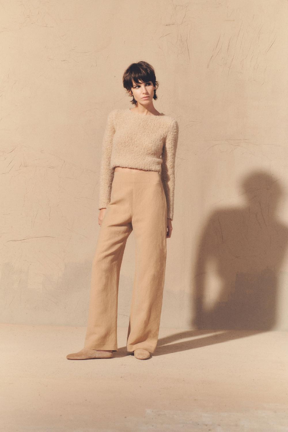 Cortana Tender Jersey En Baby Camel Y Seda Beige