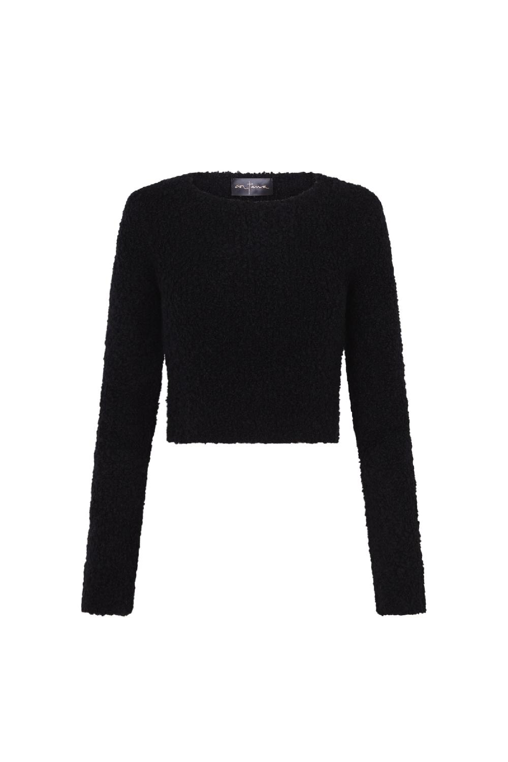 Cortana Tender jersey en baby camel y seda negro