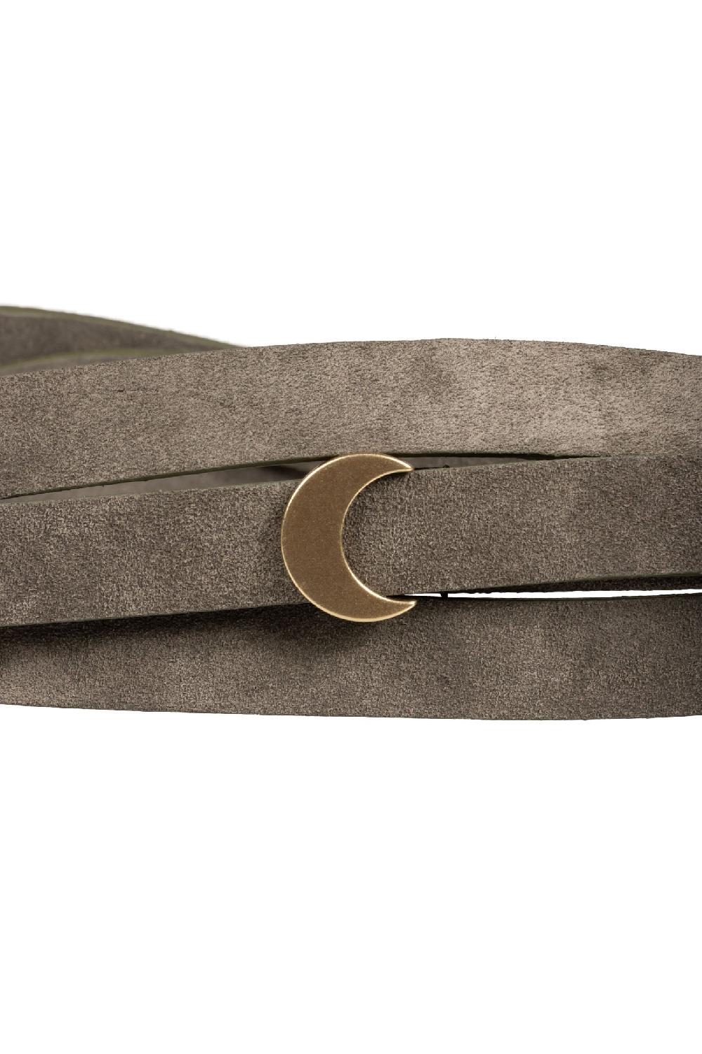 Cortana Tira Cinturón En Ante Verde Oscuro