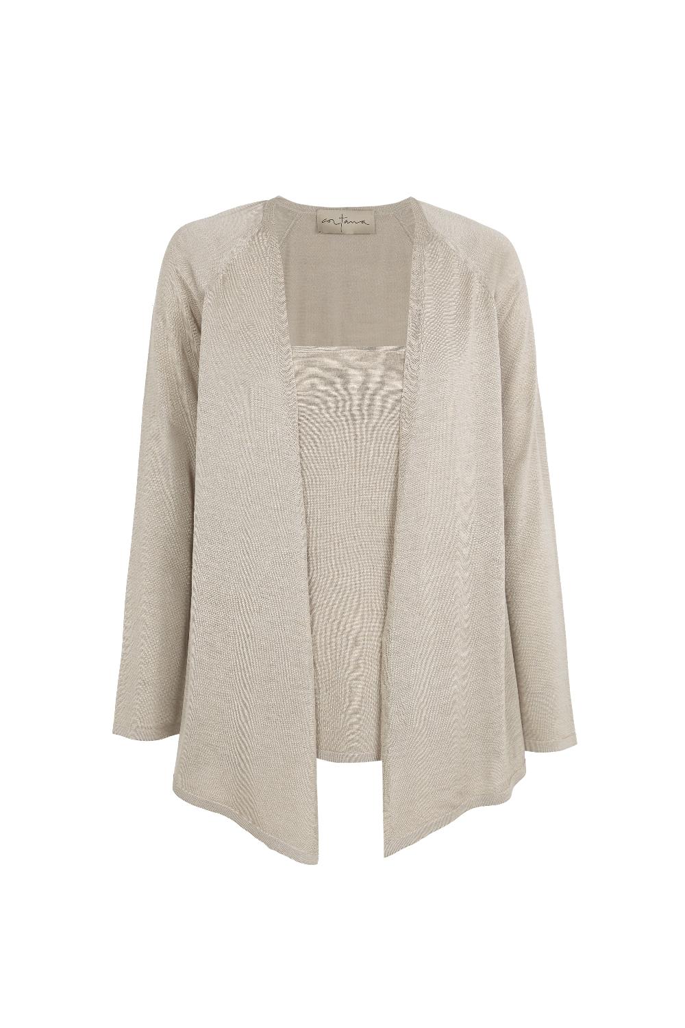 Cortana Tussa cardigan de punto de seda nacar