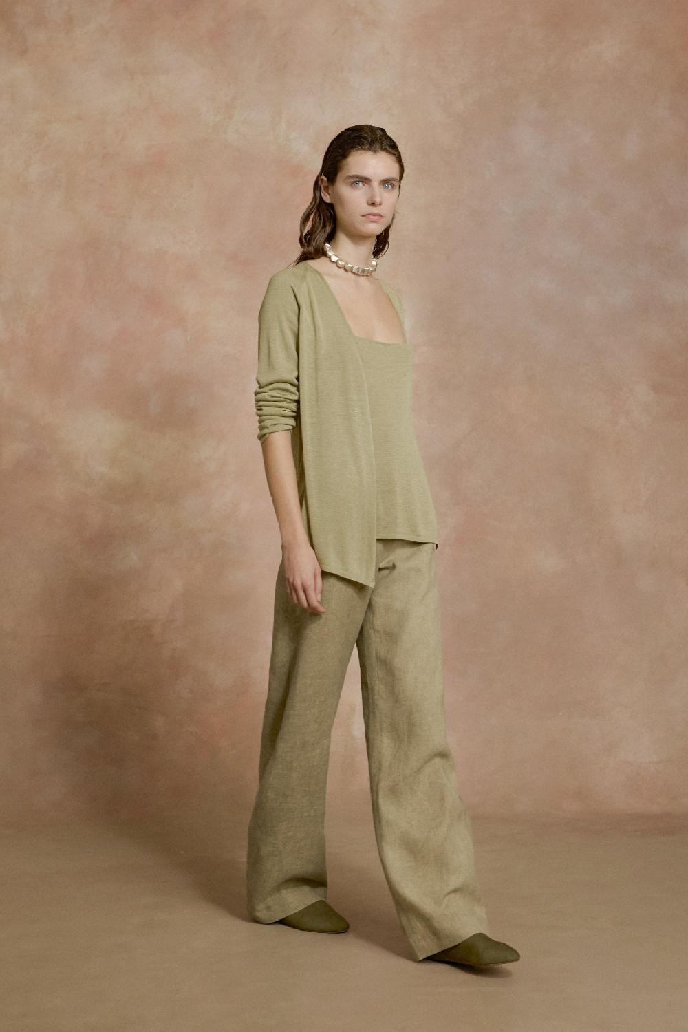 Cortana Tussa Cardigan De Punto De Seda Verde