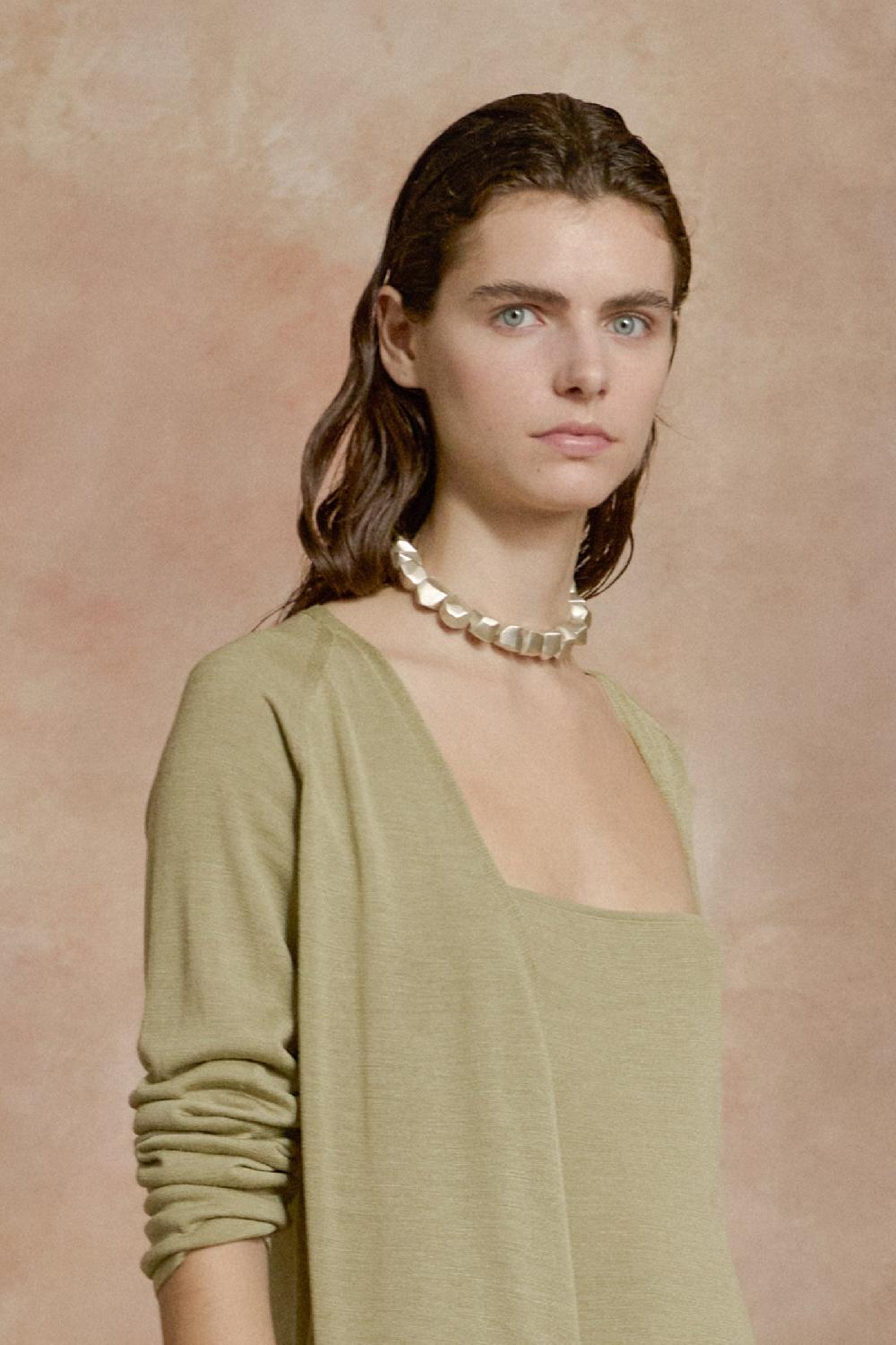 Cortana Tussa Cardigan De Punto De Seda Verde