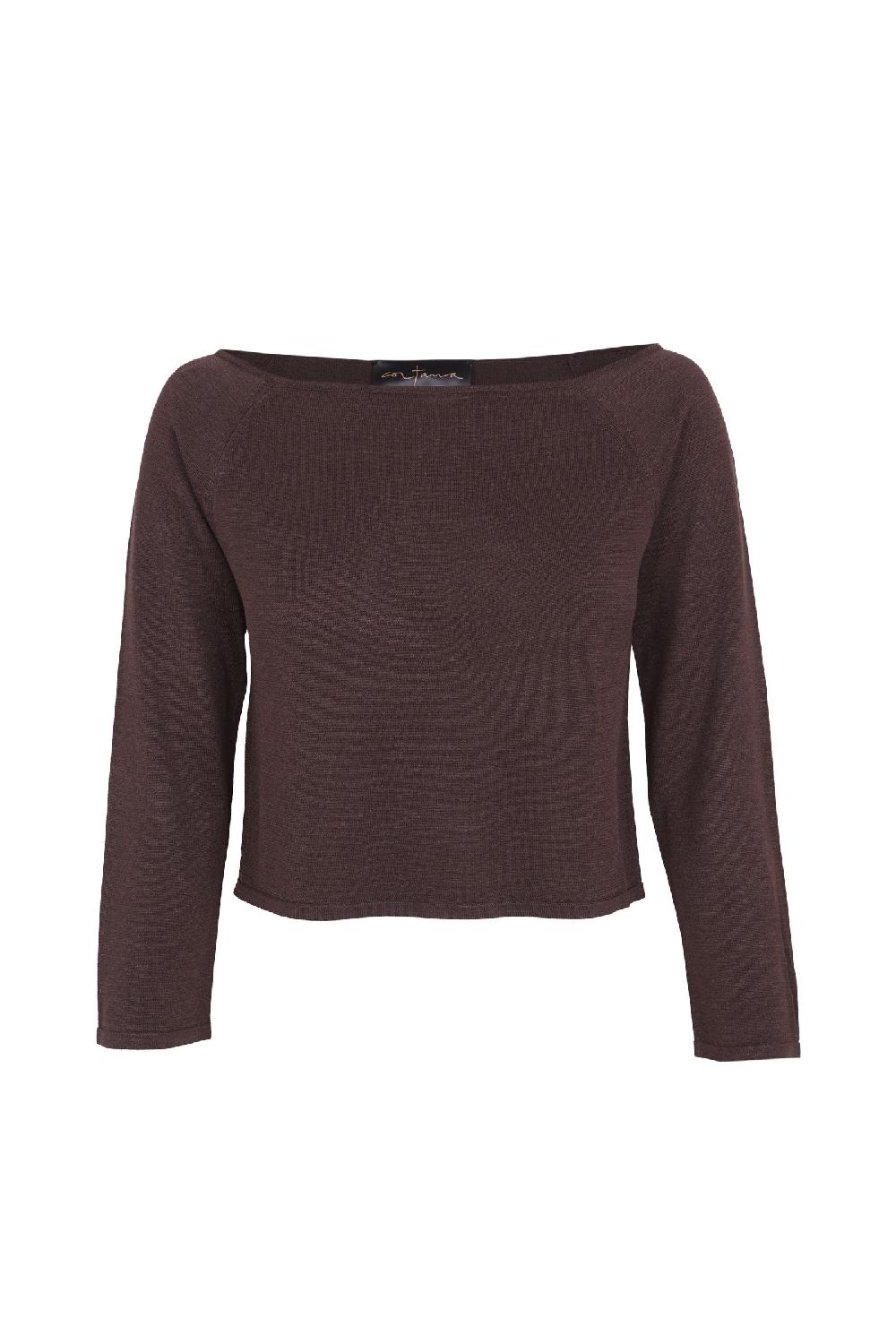 Cortana Tussa top de punto de seda berenjena