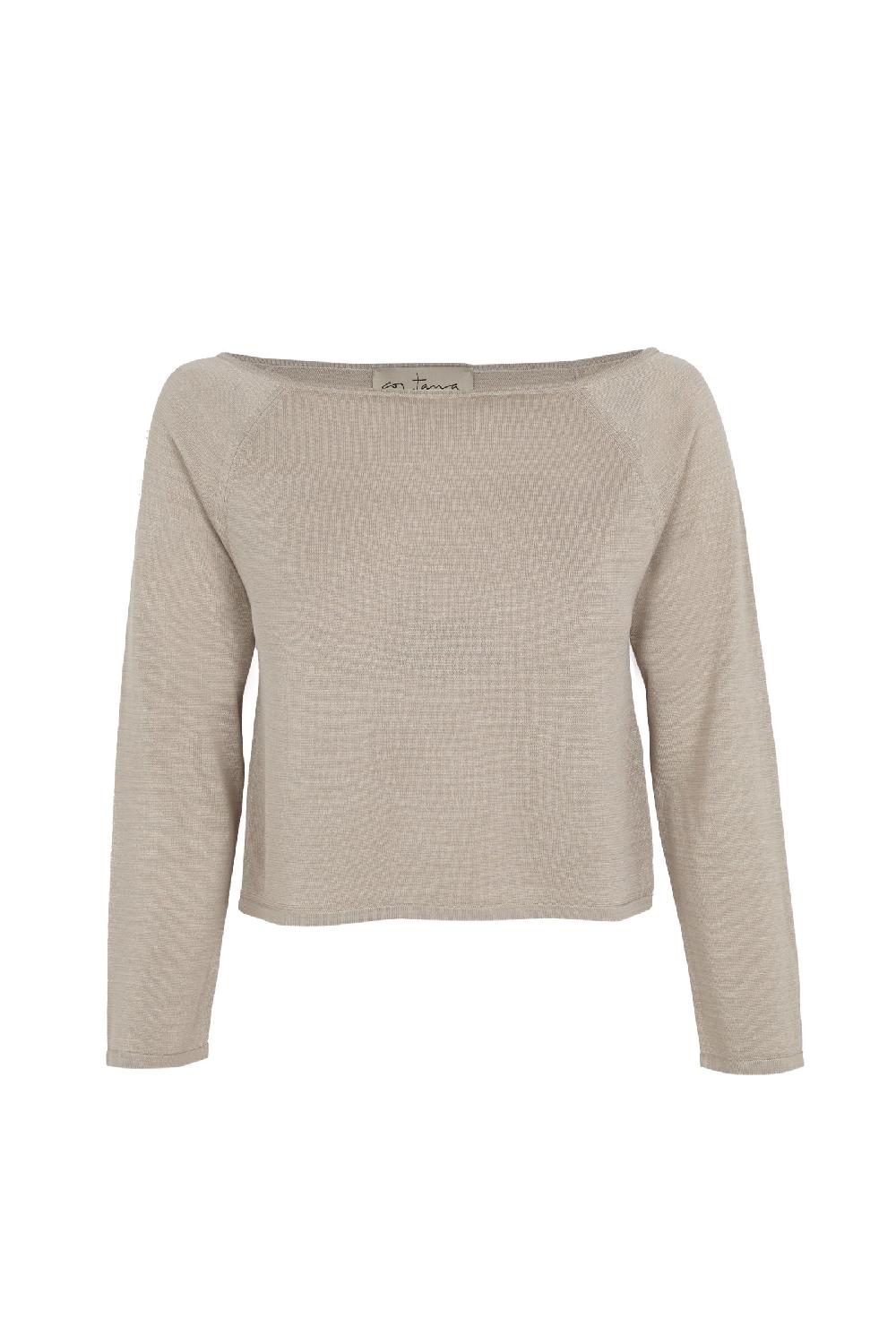 Cortana Tussa top de punto de seda nacar