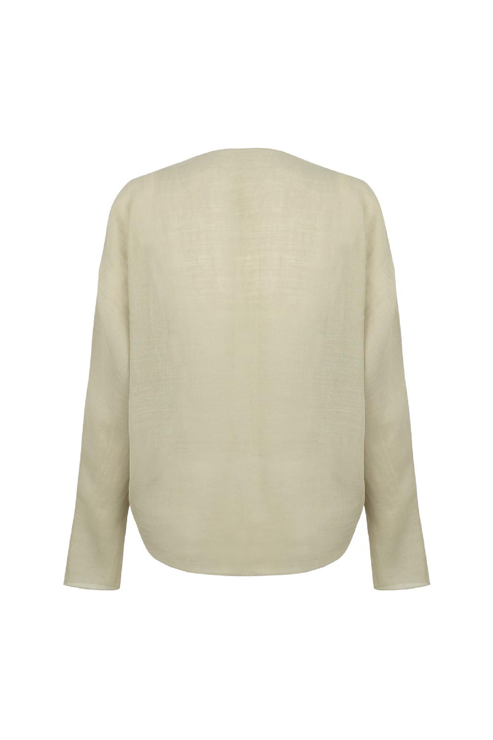 Cortana Yo top de ramio verde salvia