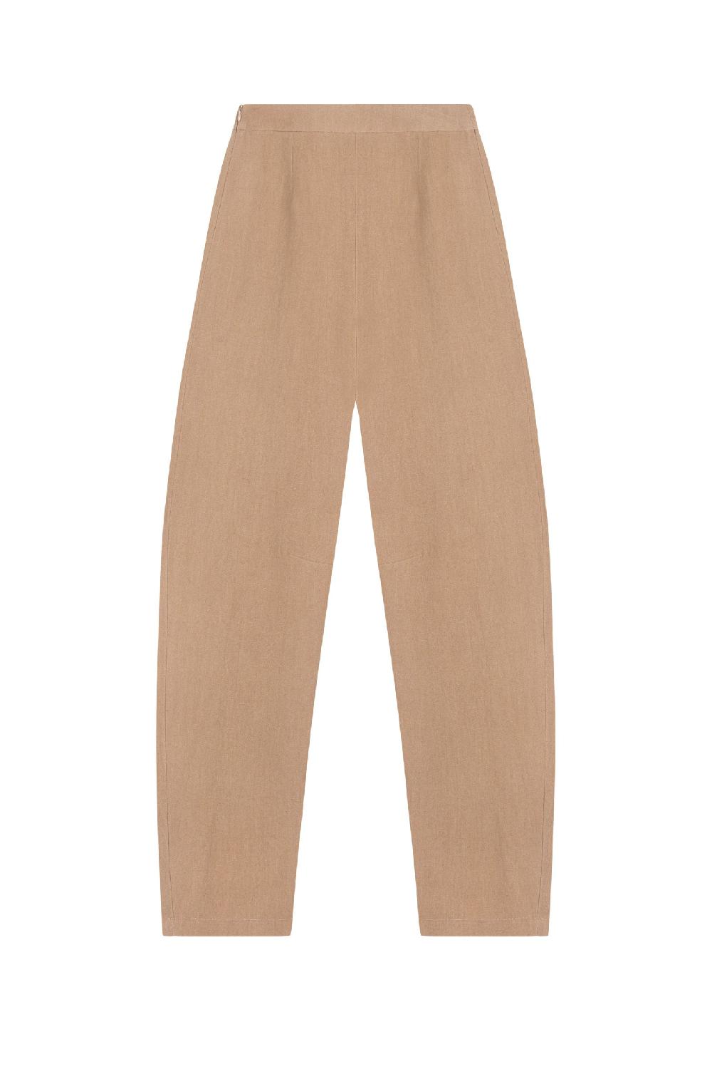 Cortana Dakota Pantalón En Lino Y Lana Virgen Arena Rosa