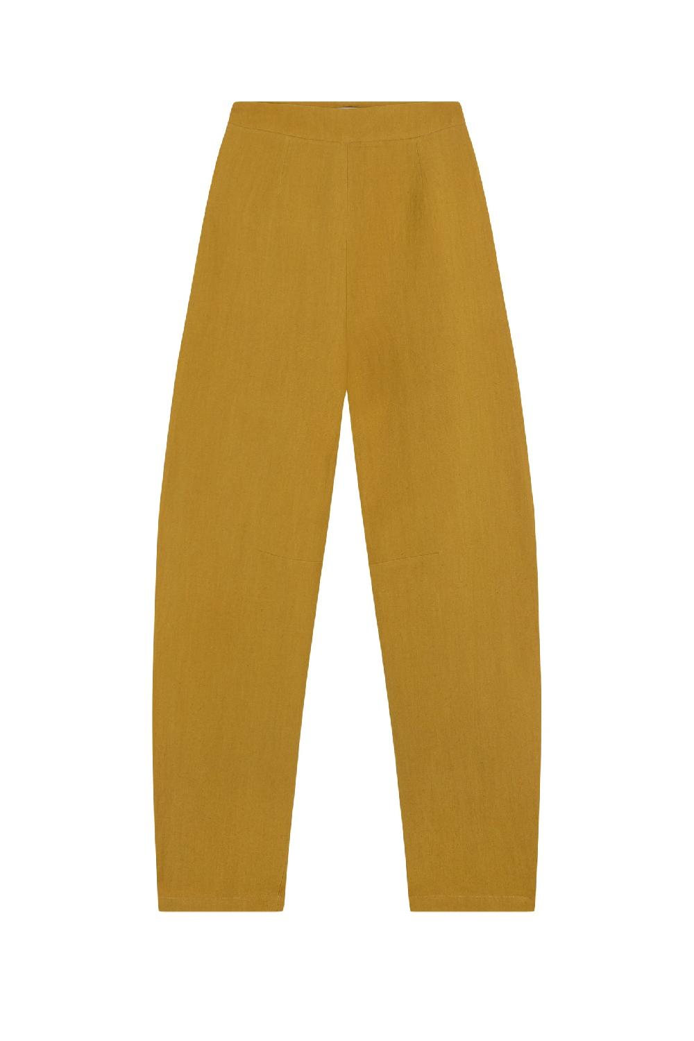 Cortana Dakota pantalón en lino y lana virgen cúrcuma