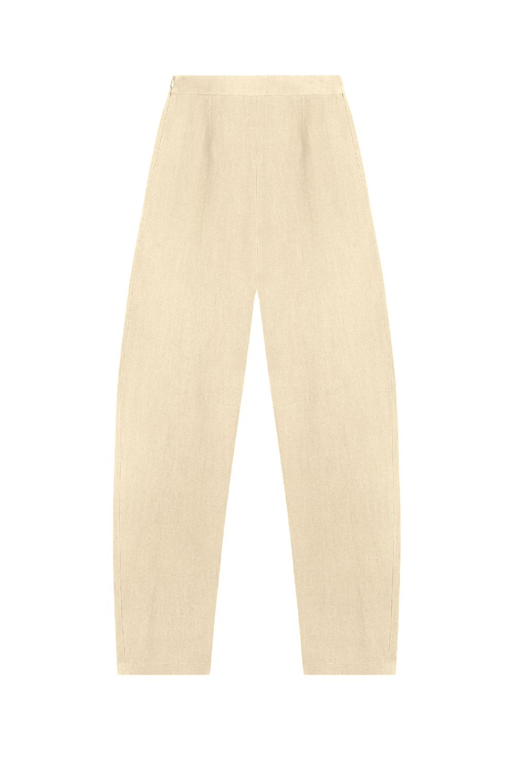 Cortana Dakota Pantalón En Lino Y Lana Virgen Vainilla