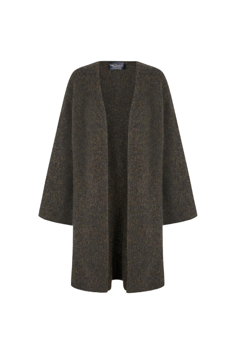 Cortana Dan chaqueta melange en cachemir y seda verde