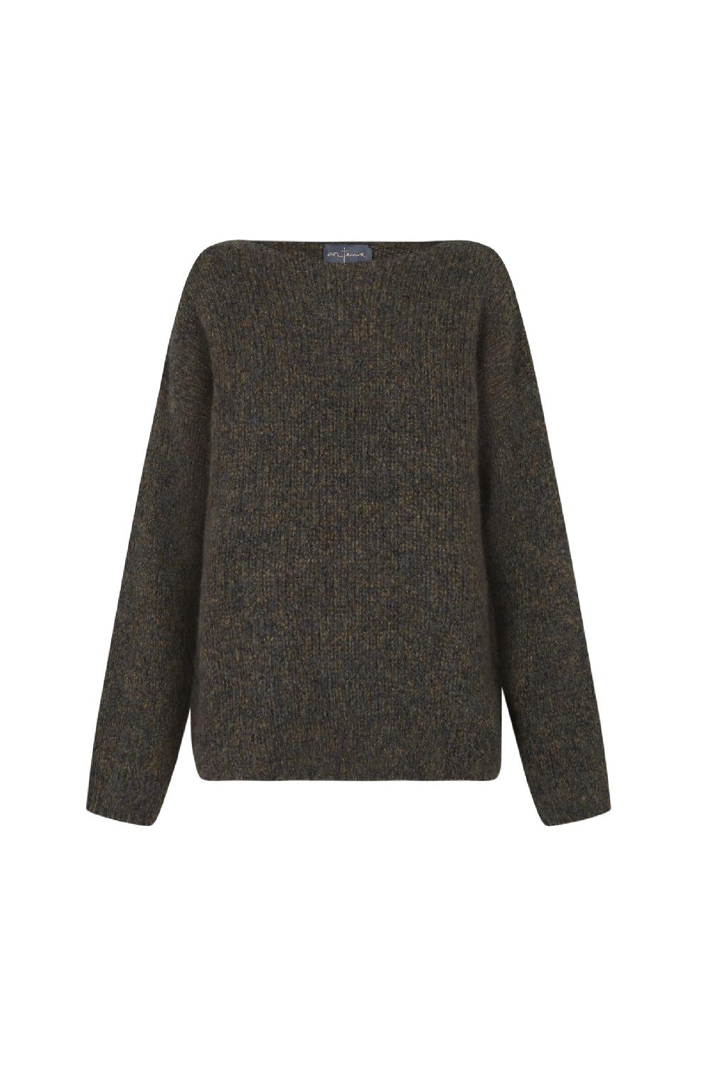 Cortana Dan jersey melange en cachemir y seda verde