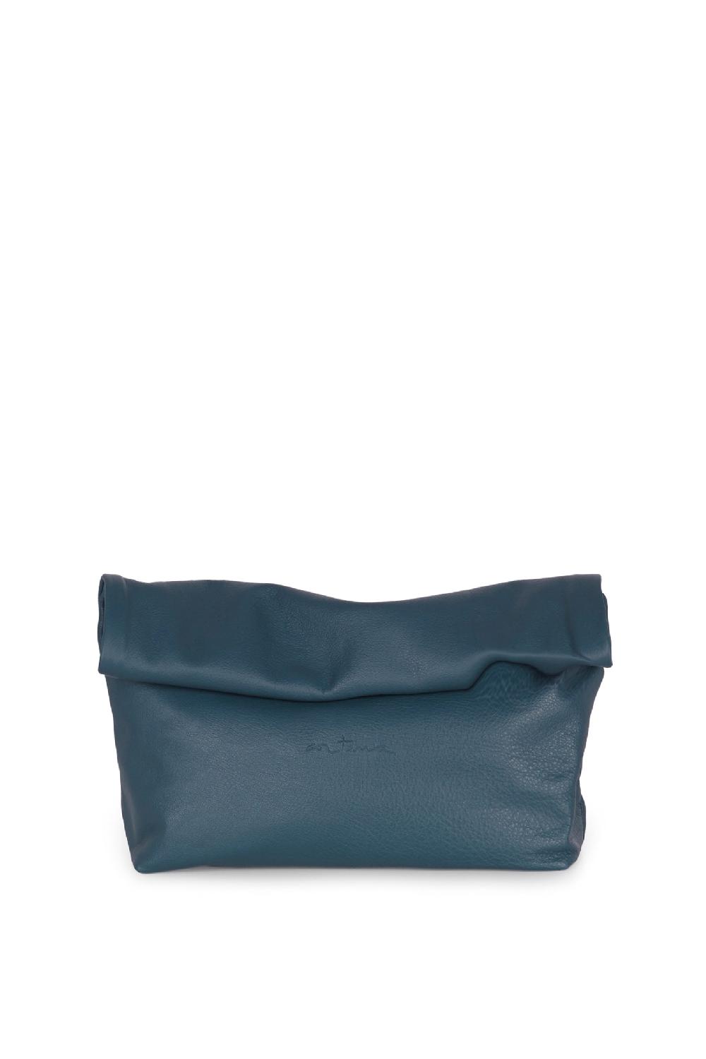 Cortana Delhi L clutch grande en cuero verde océano