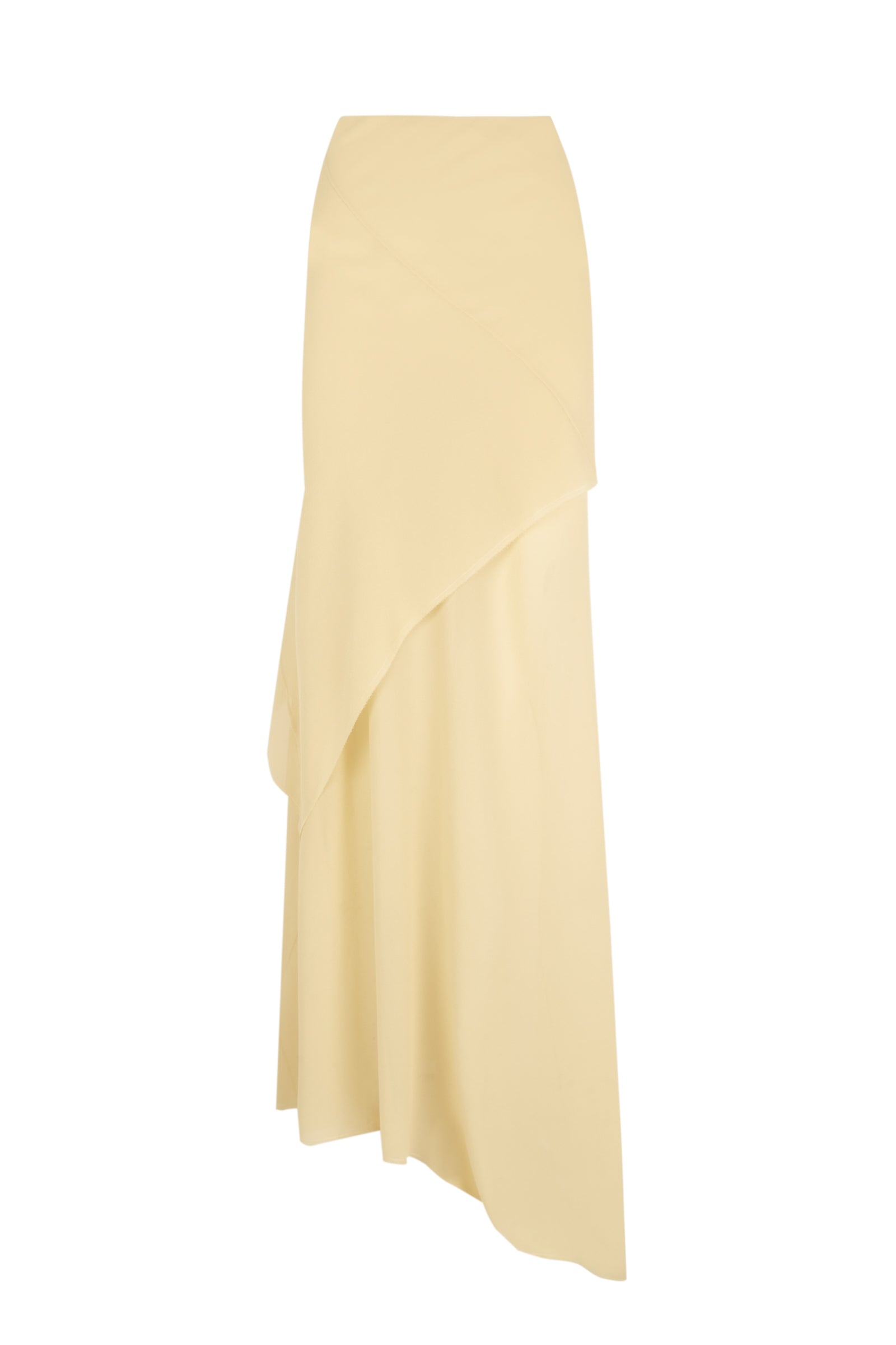 Cortana Dora falda larga en georgette de seda beige