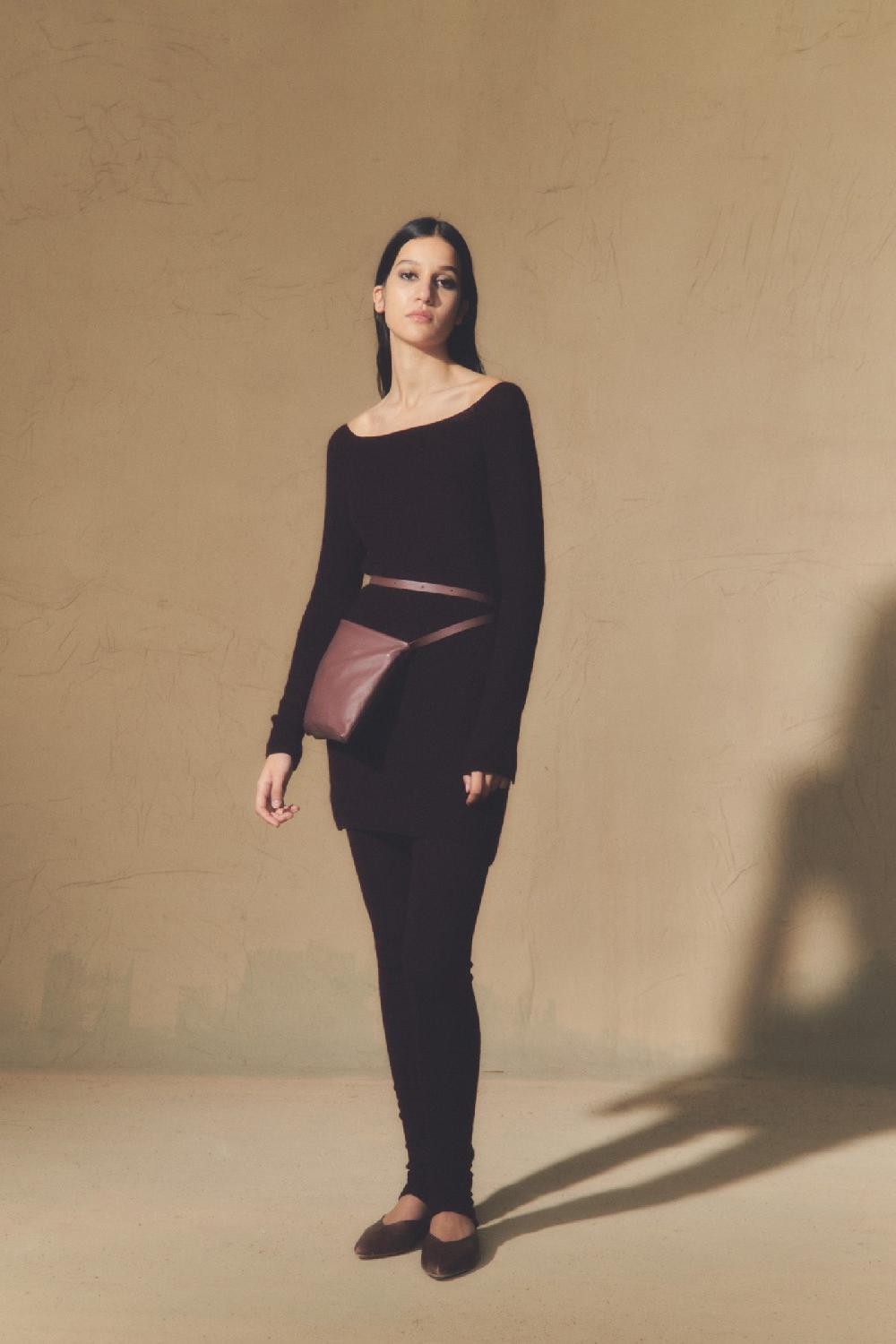 Cortana Elmer Leggings En Baby Alpaca Y Lana Merino Burdeos