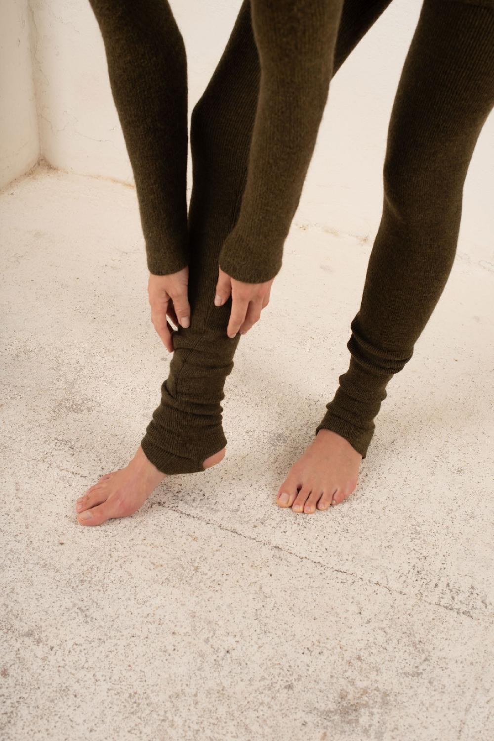 Cortana Elmer Leggings En Baby Alpaca Y Lana Merino Kaki